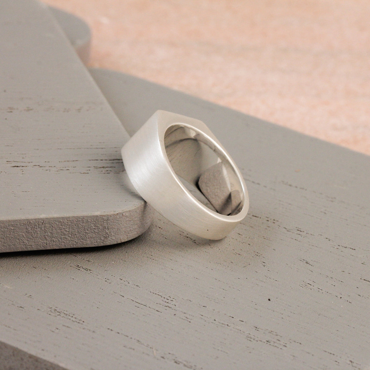 inside matte finish signet ring