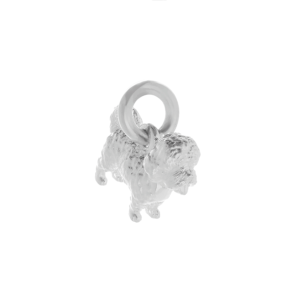 maltipoo silver dog charm gift for pet loss memorial poodle maltese cross