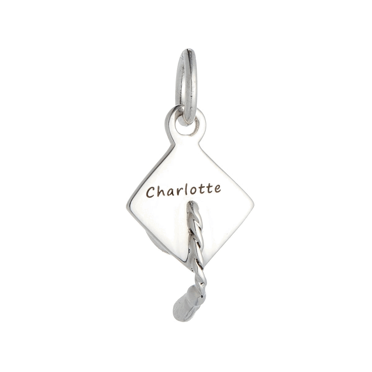 silver mortar board graduation charm gift for passing degree