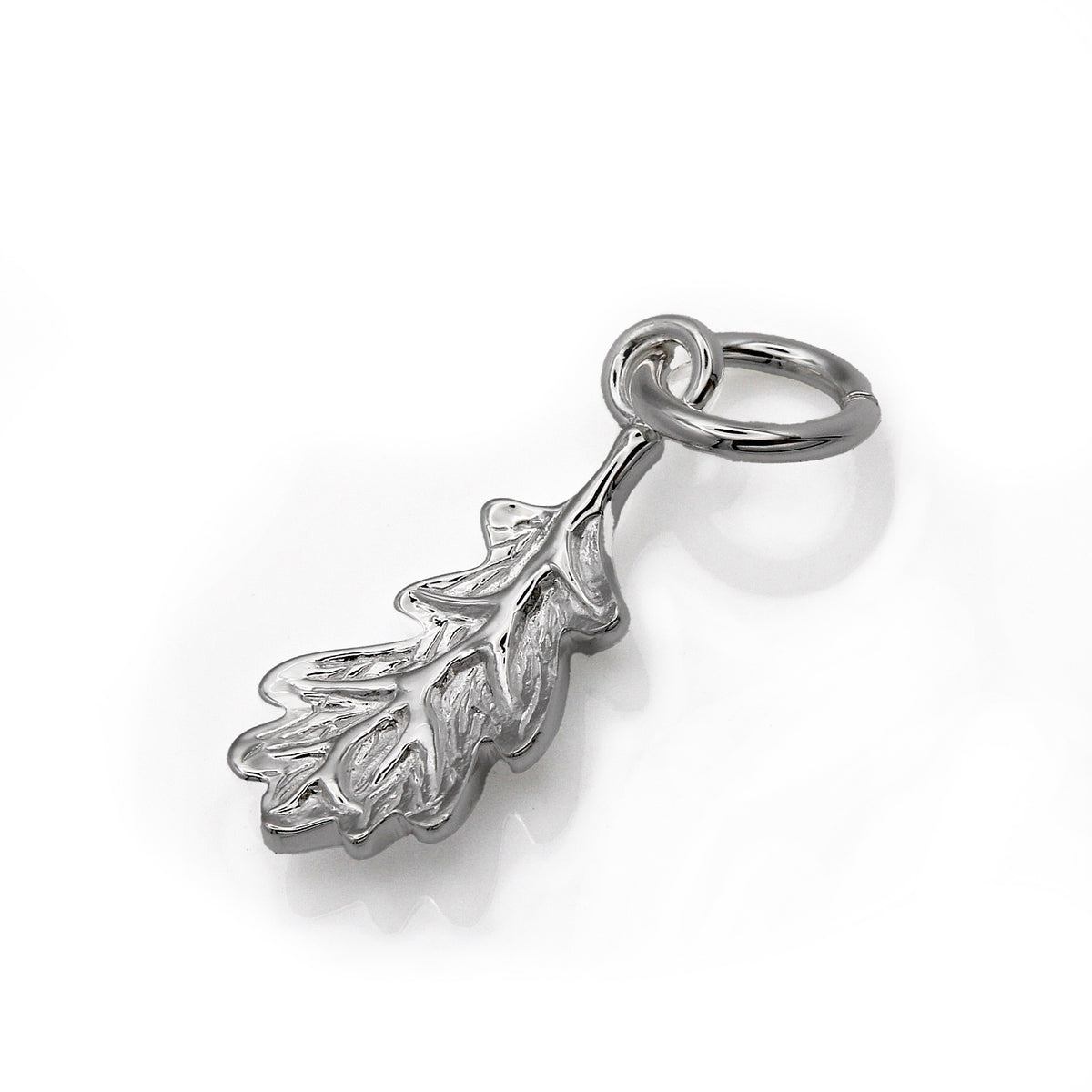 silver oak leaf charms with open jump ring