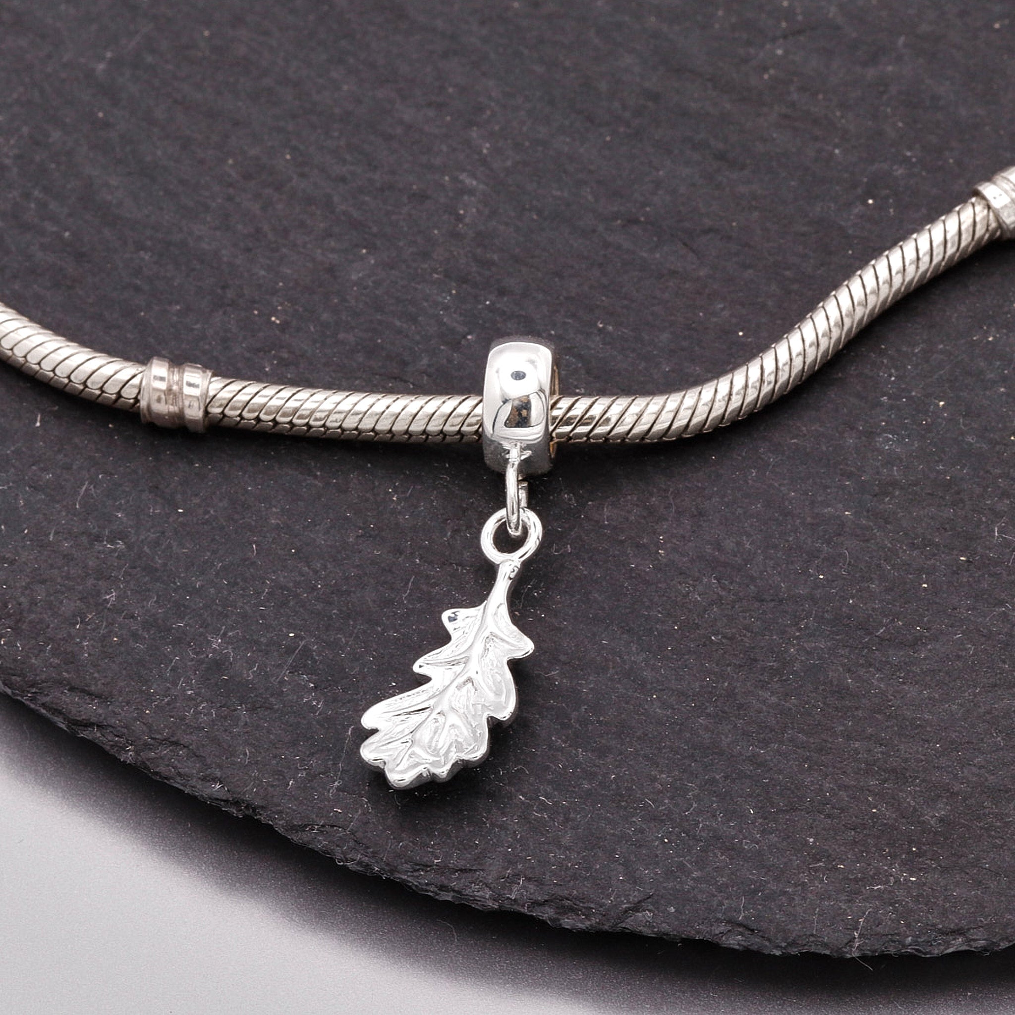 Charm en argent feuille de chêne