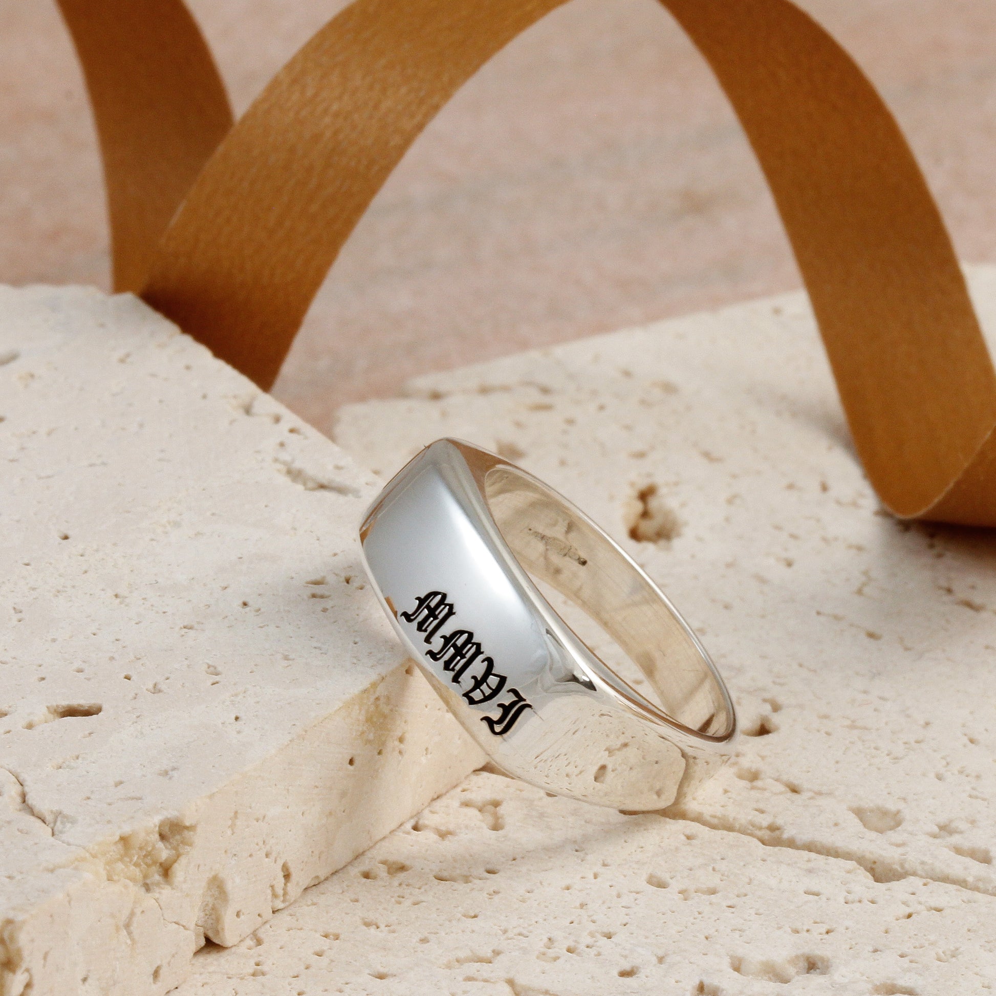 roman numerals date signet ring