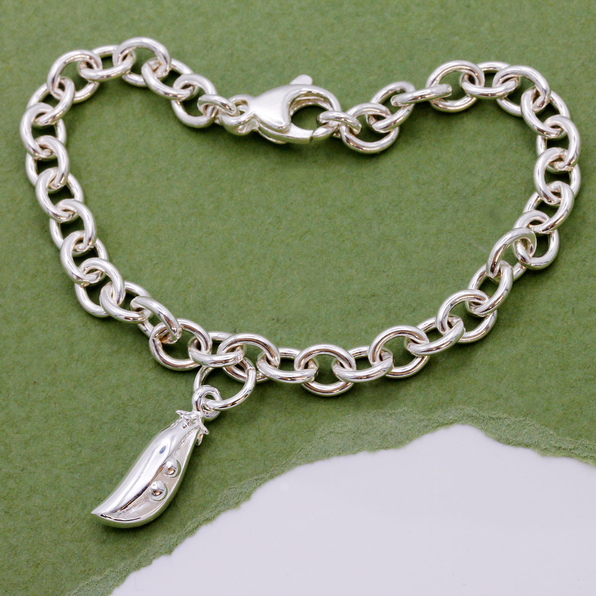 two peas in a pod silver charm bracelet