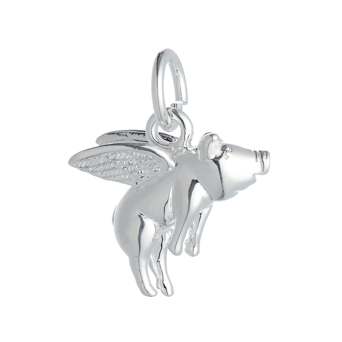 solid silver flying pig charm pigs might fly necklace or bracelet