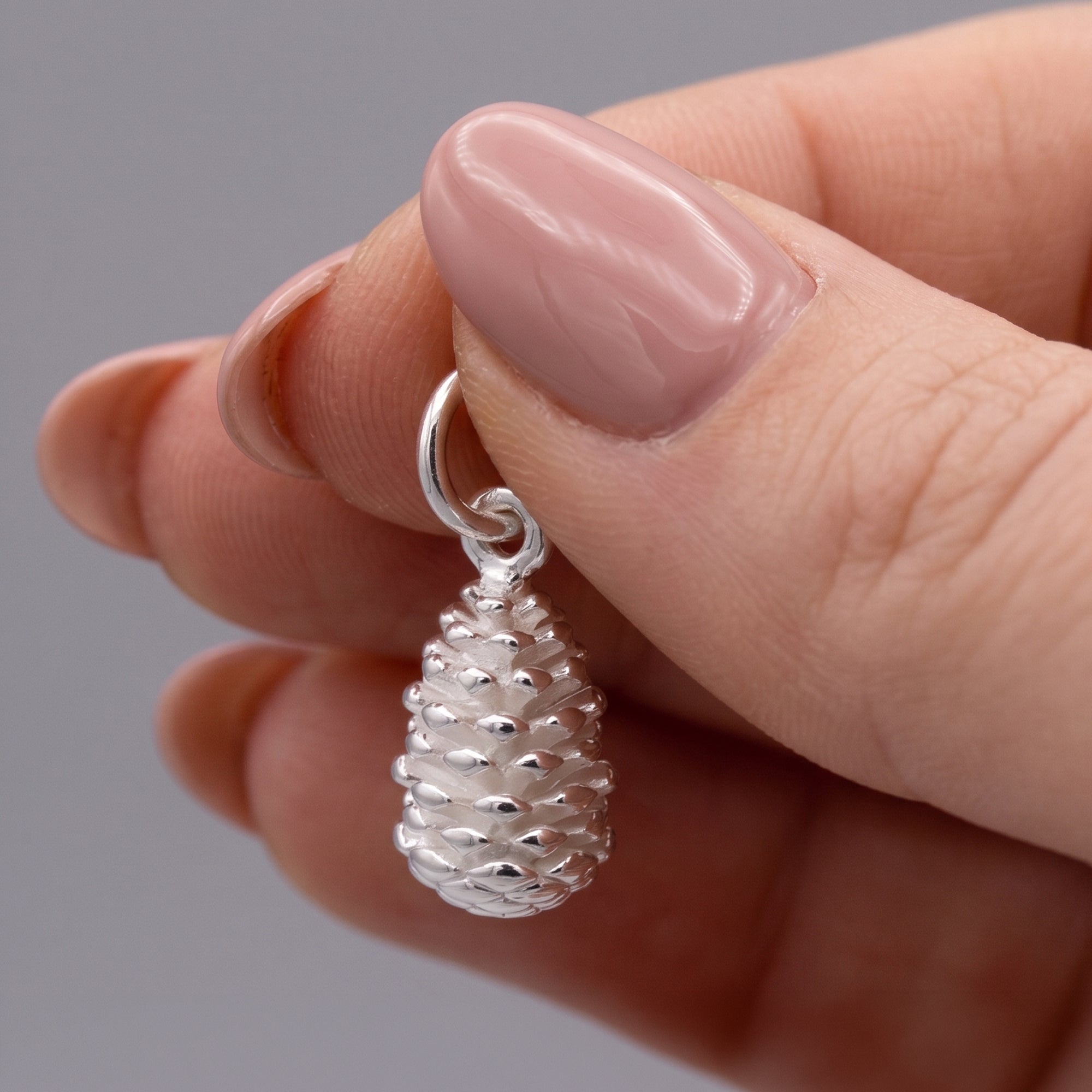 Pine Cone Silver Charm