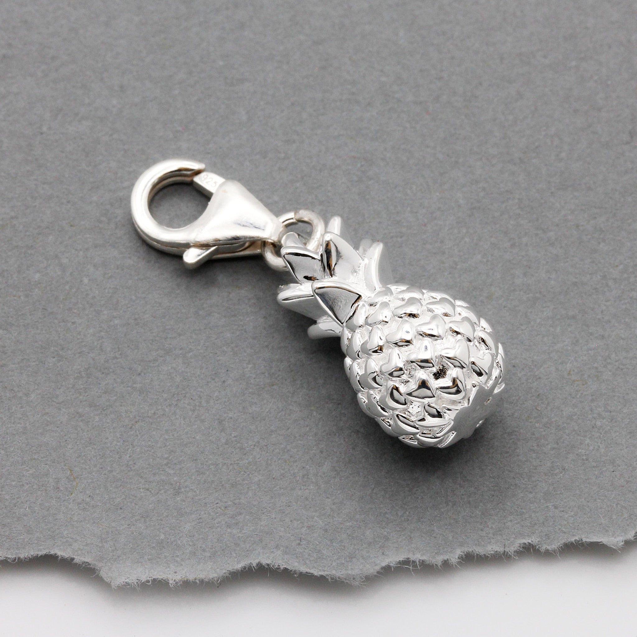 Pineapple Silver Charm - Pineapple Sterling Silver Pendant