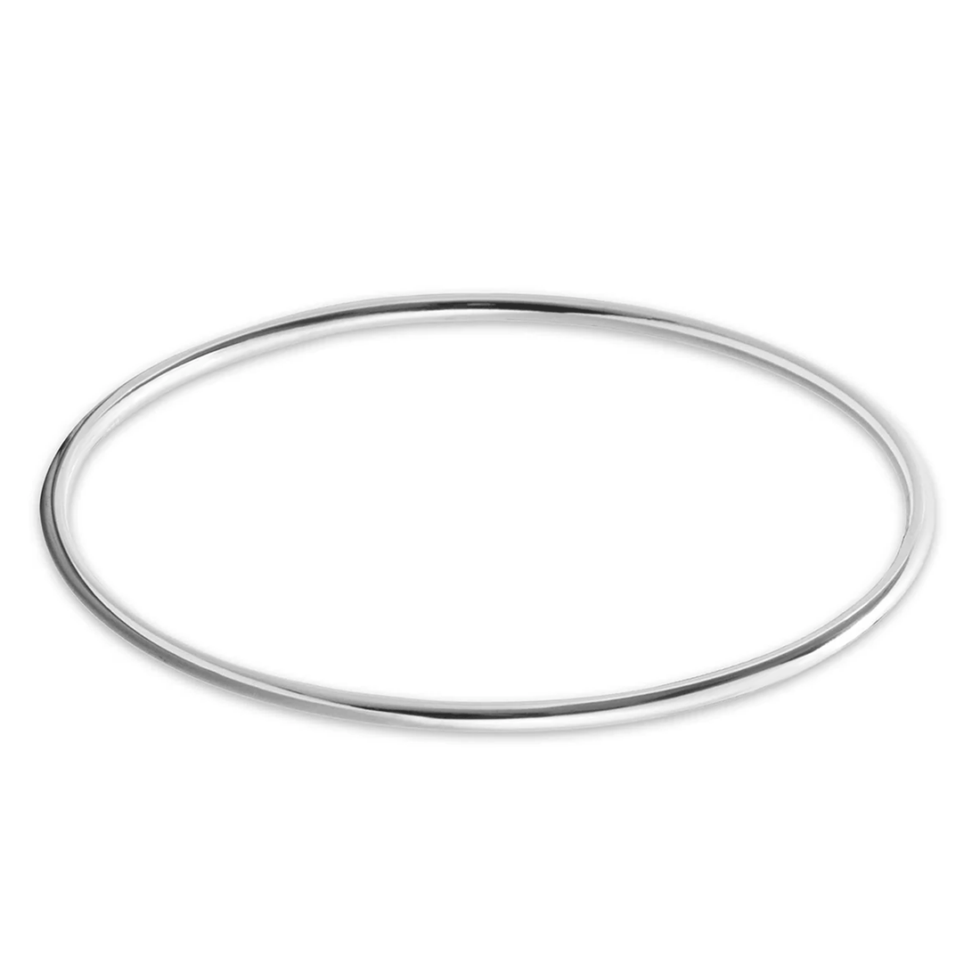 Plain 25mm thick Silver slave bangle on a white background