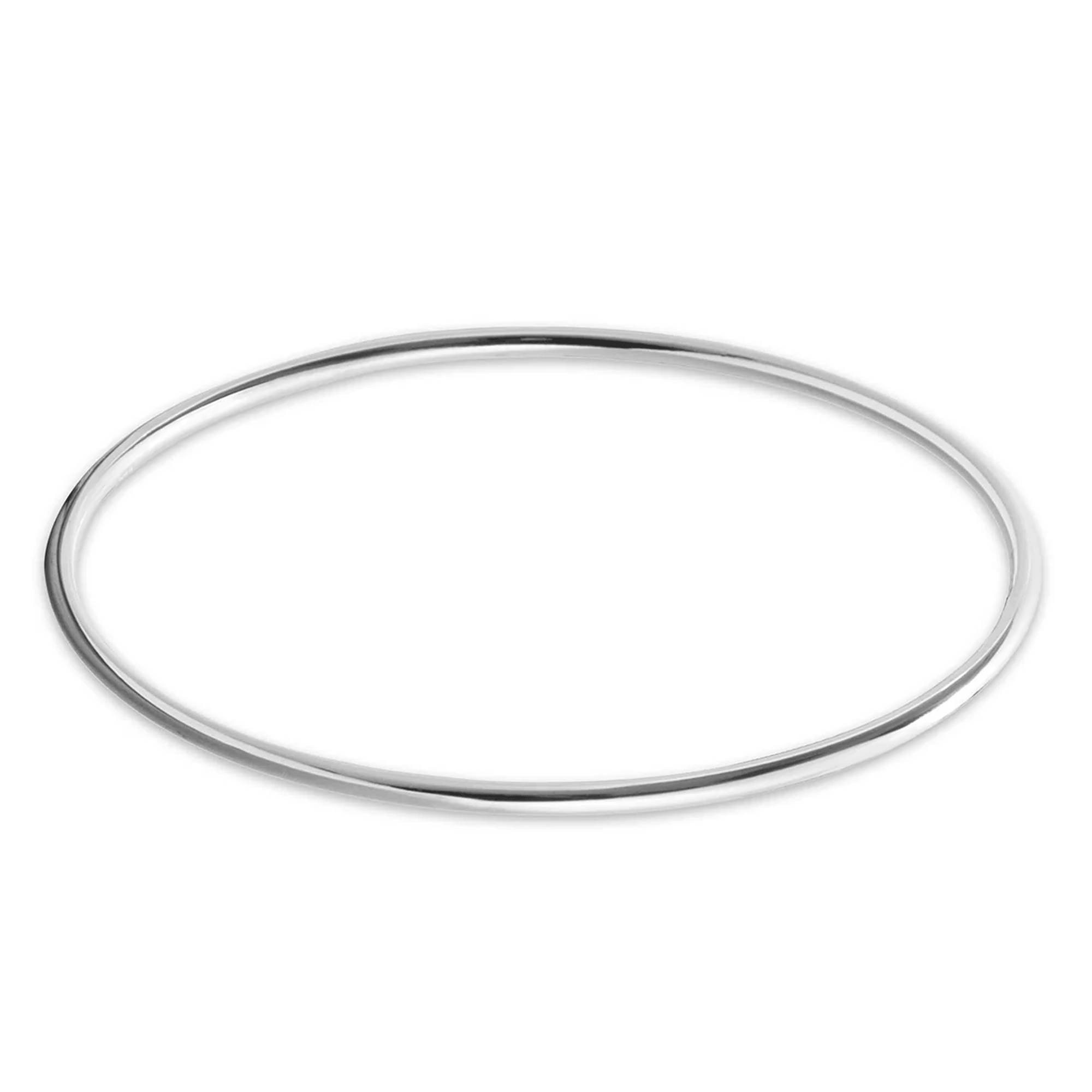 Plain 25mm thick Silver slave bangle on a white background