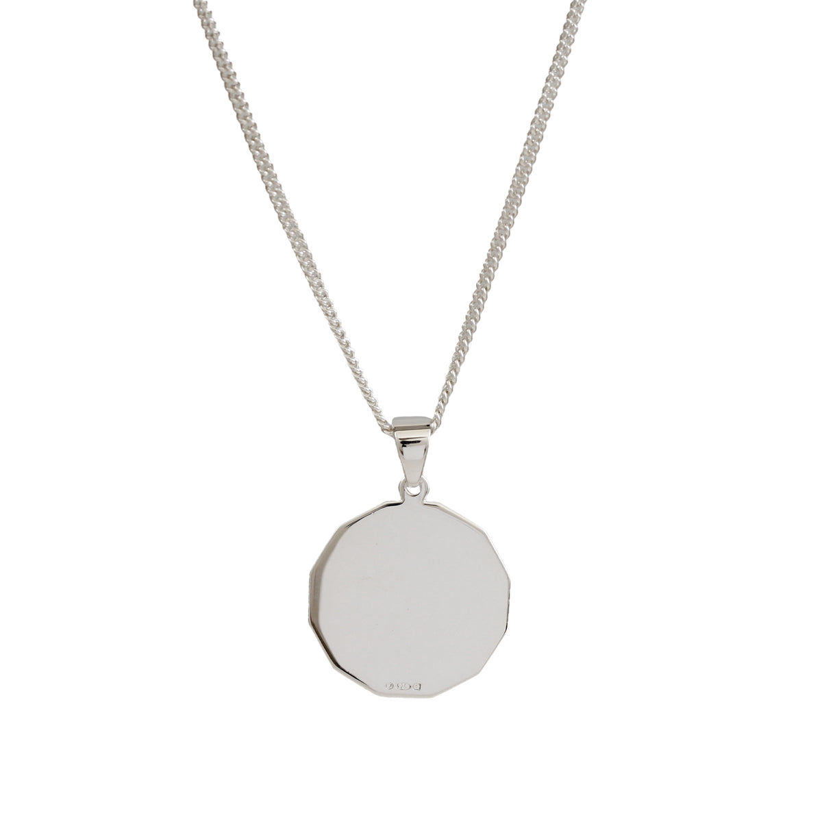 St Christopher Large Dodecagon Necklace (Cast Sterling Silver)