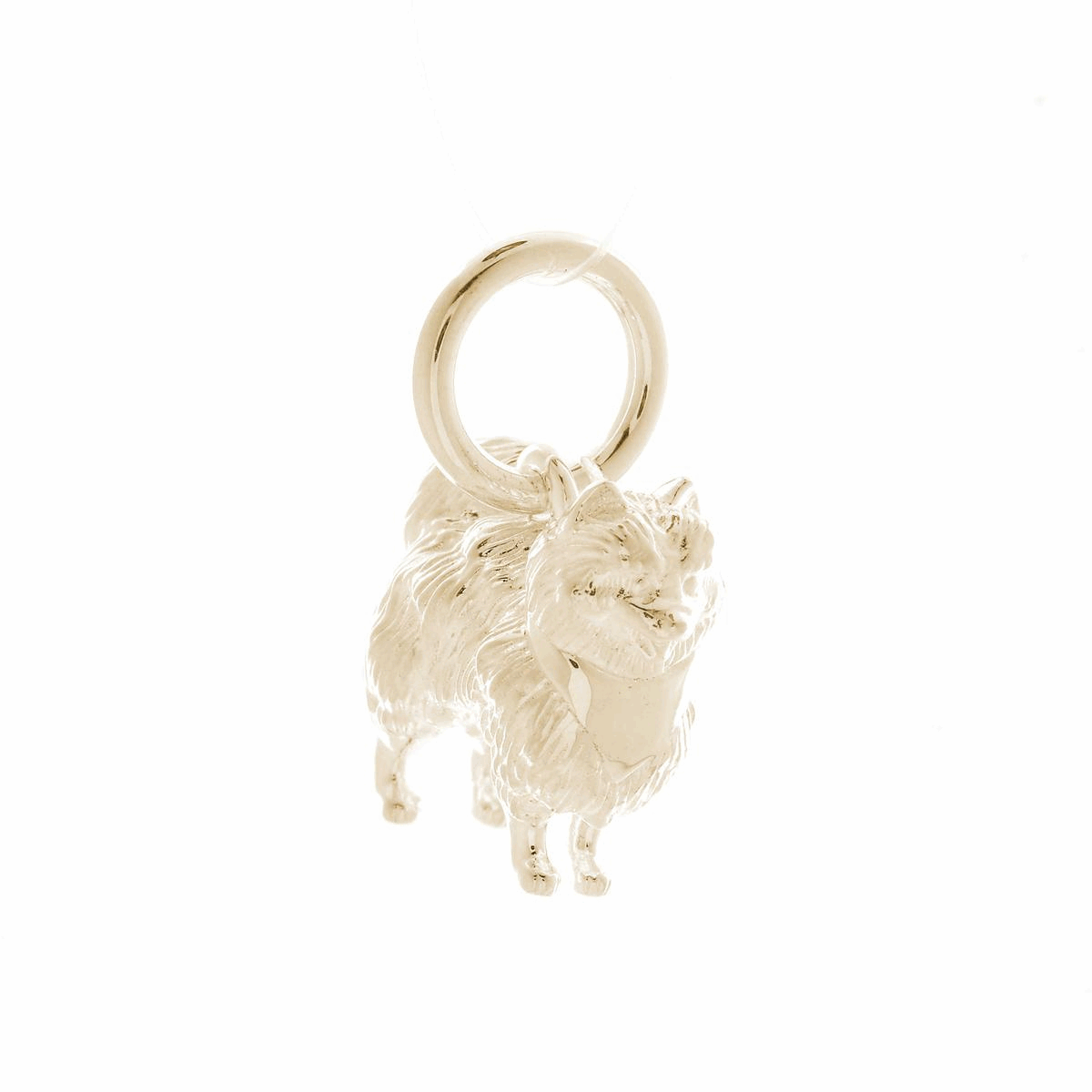 solid gold Pomeranian dog charm gift for pet loss