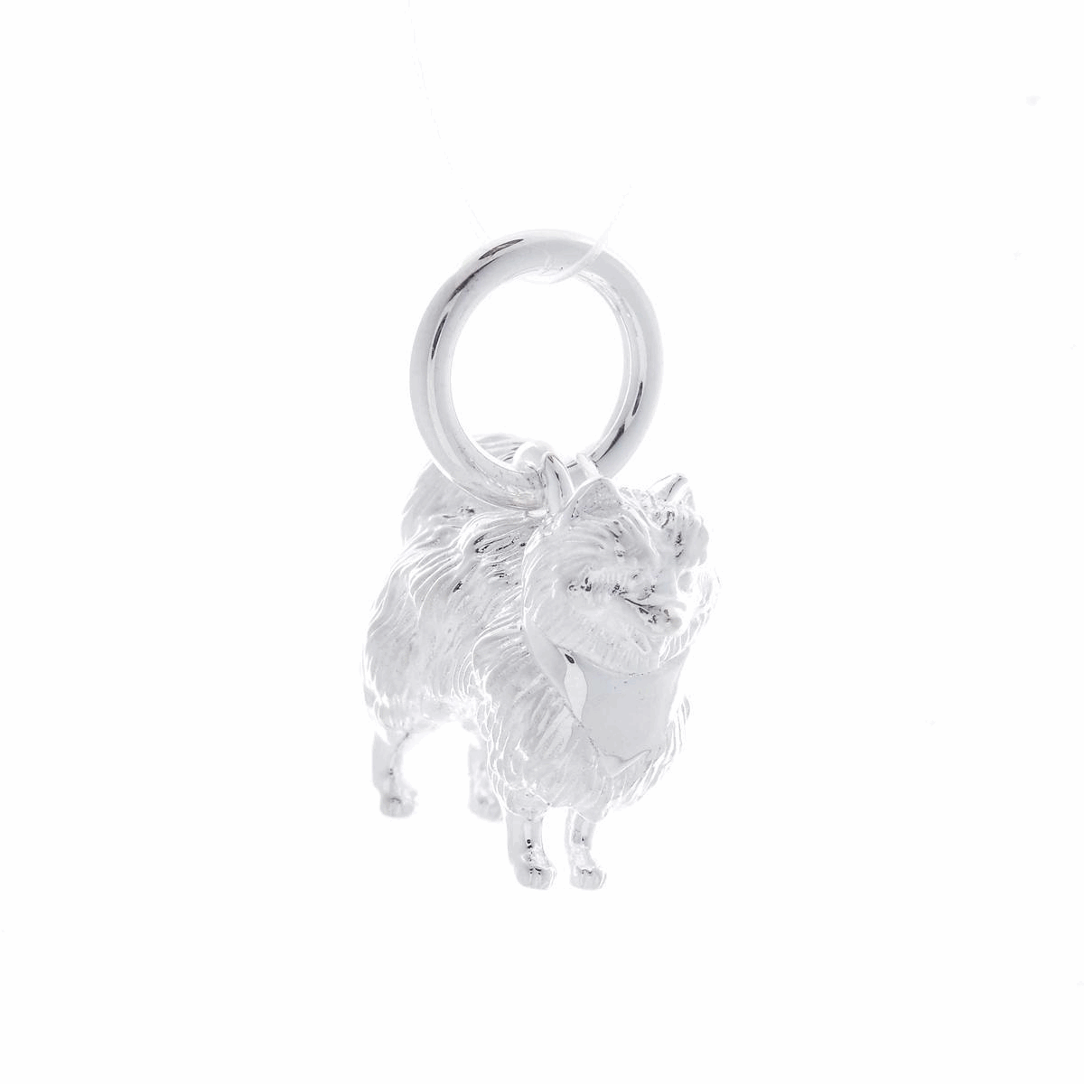 silver Pomeranian dog charm gift for pet loss