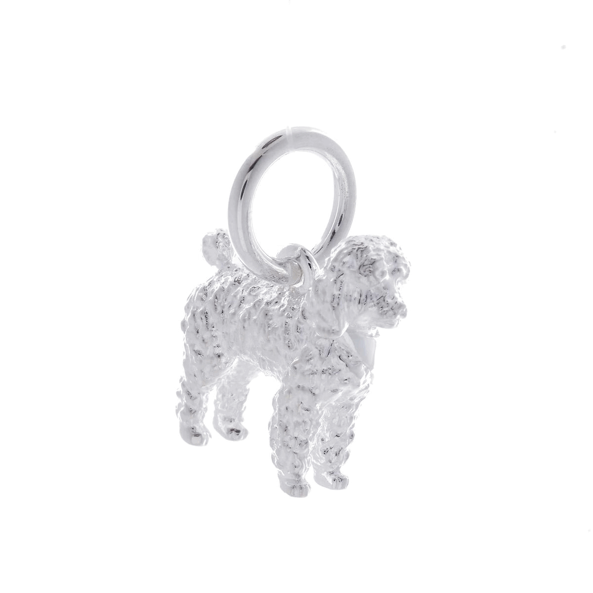 silver poodle charm spin