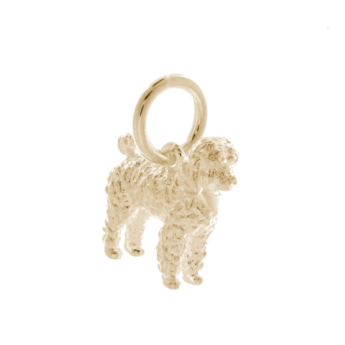 solid gold poodle dog charm