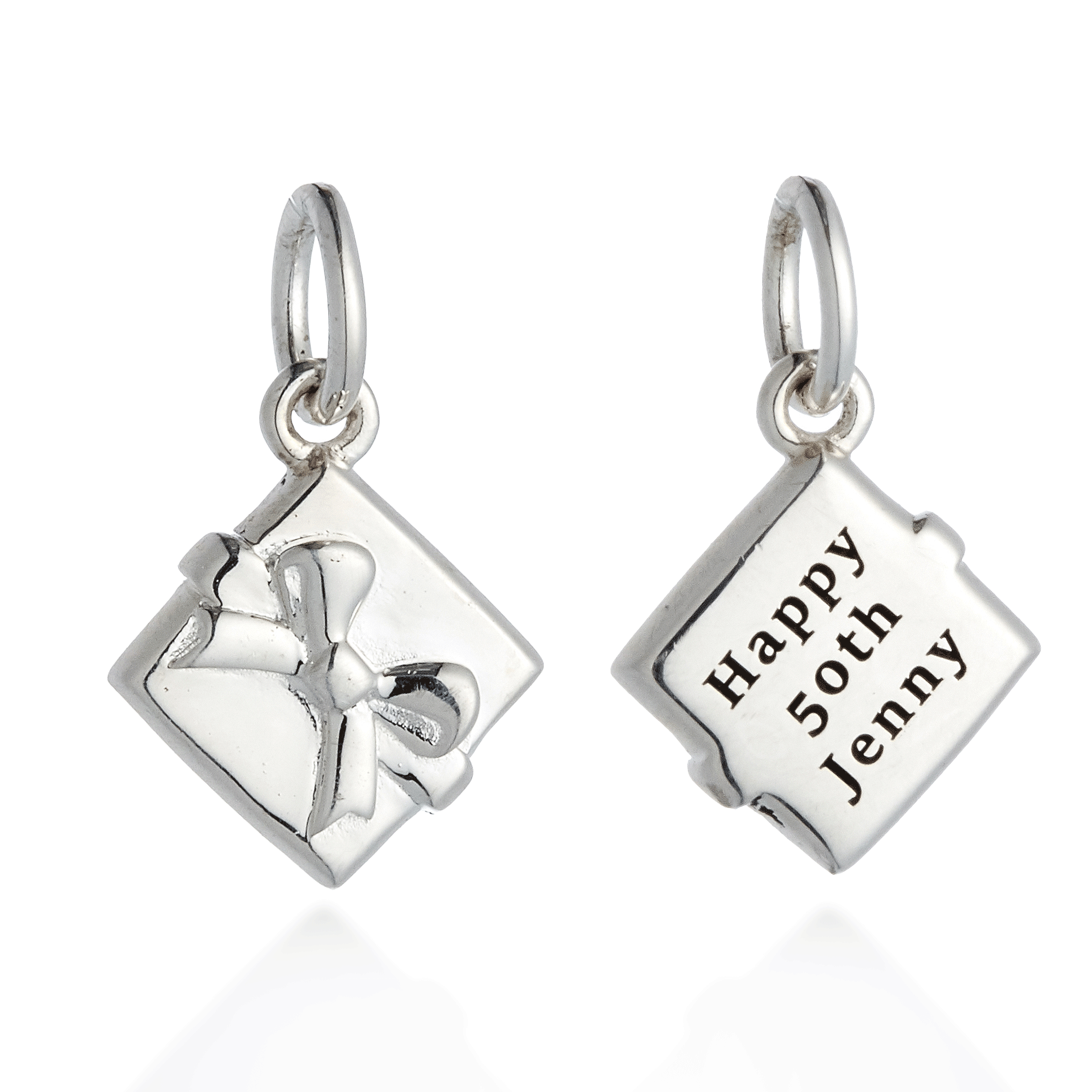 Present Personalised Silver Charm