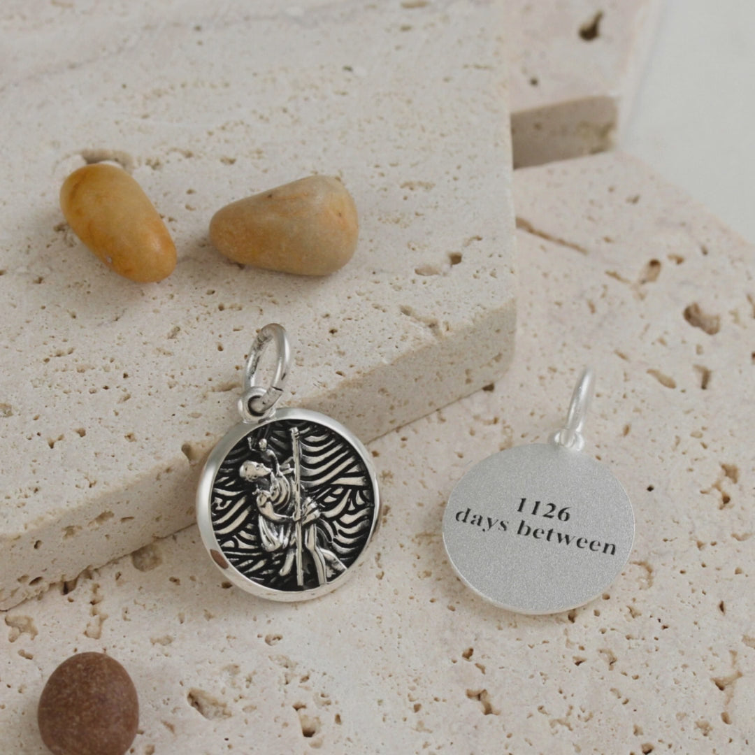 Load video: storm guardian saint christopher charms for bracelet or necklace