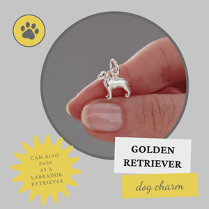 golden retriever silver bracelet charms