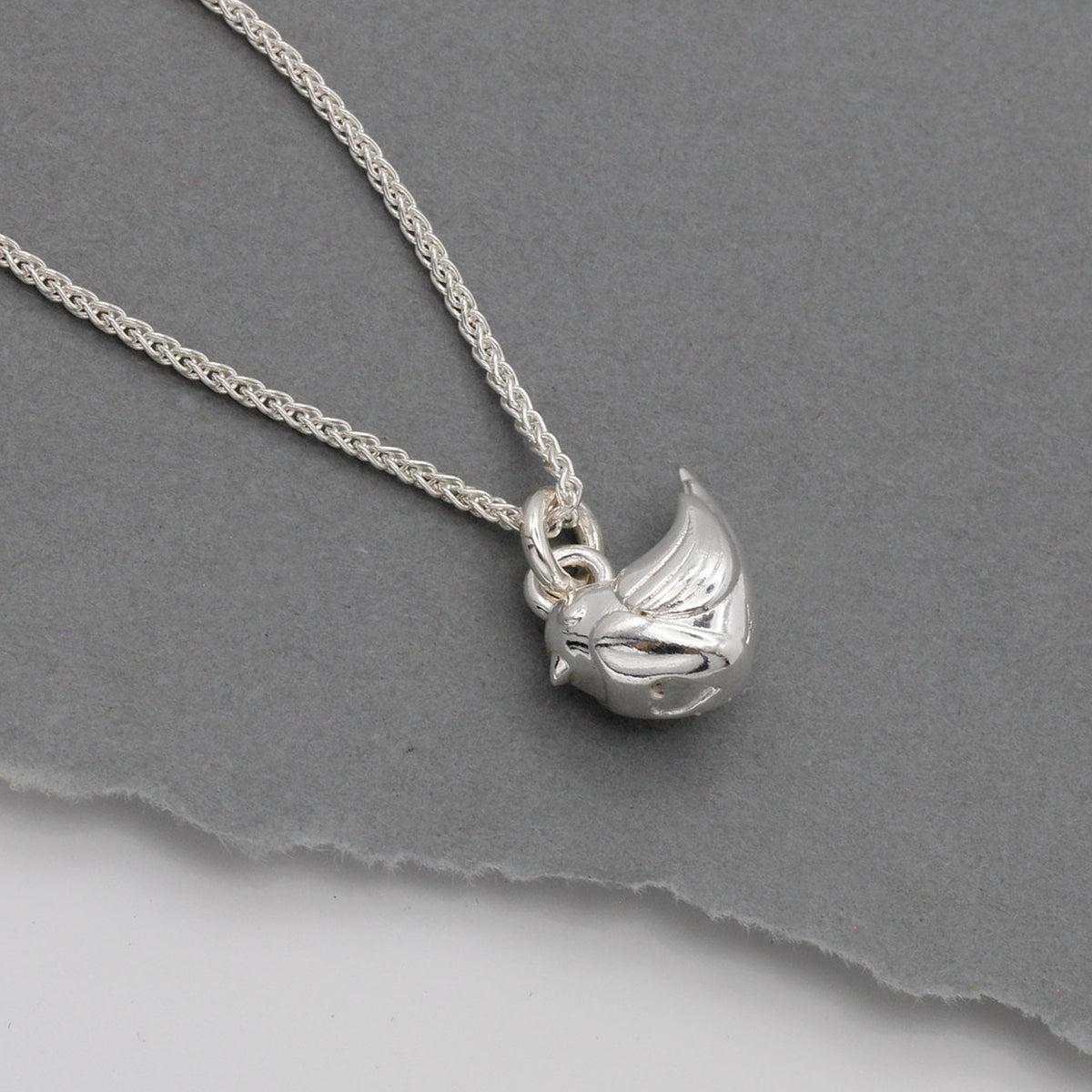 robin charm necklace sterling silver