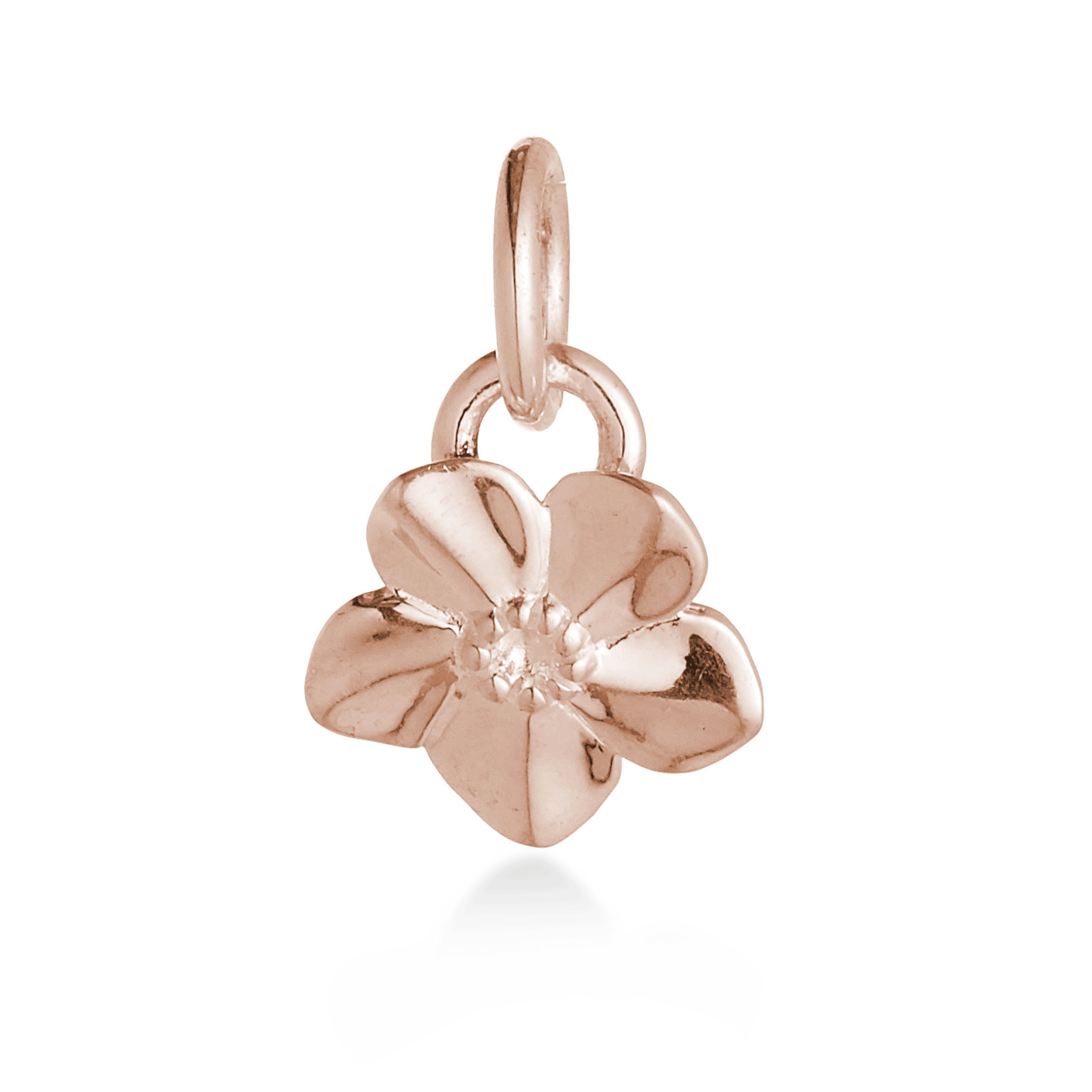 Forget-Me-Not Flower Solid Rose Gold Charm