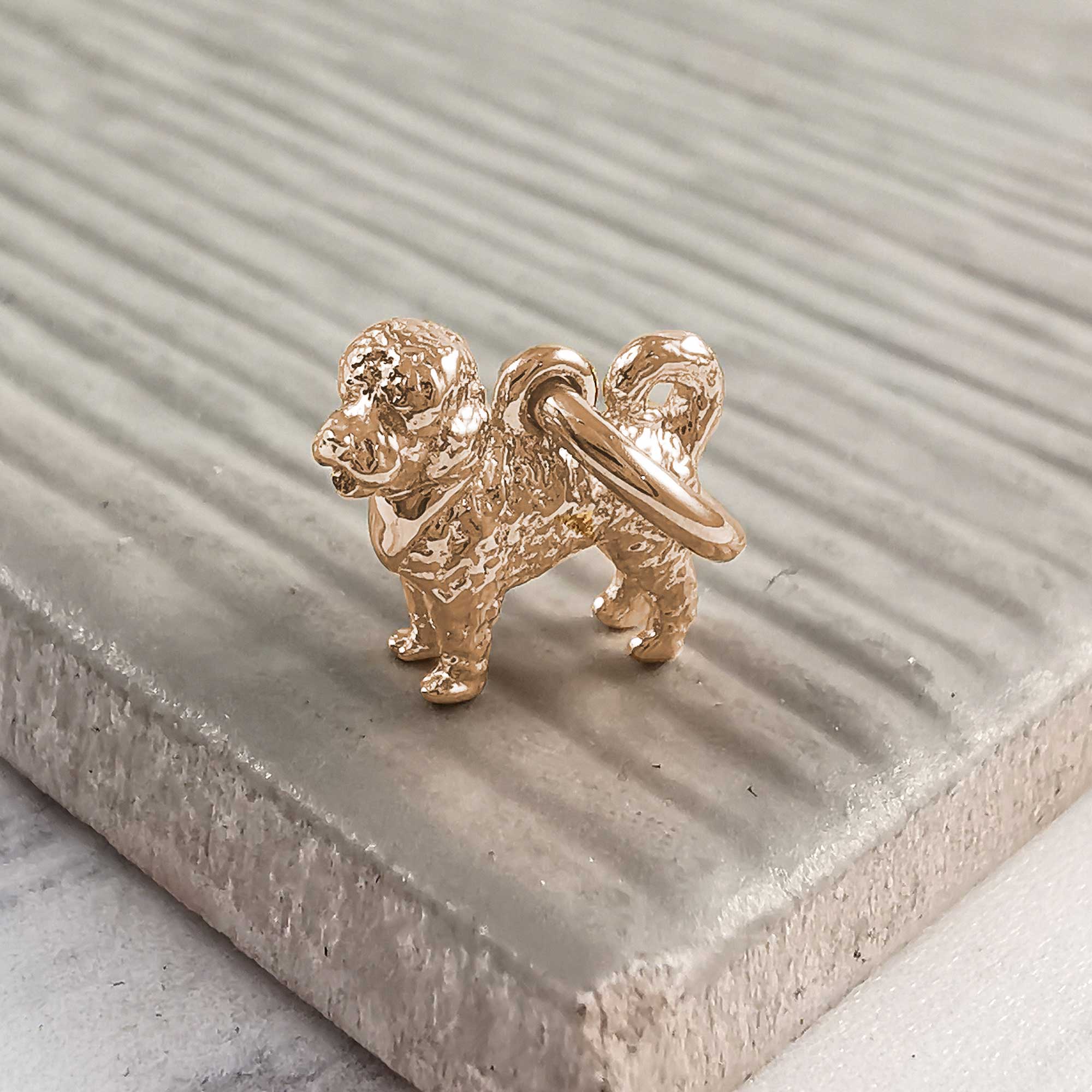rose gold plated cavapoo silver dog breed charm