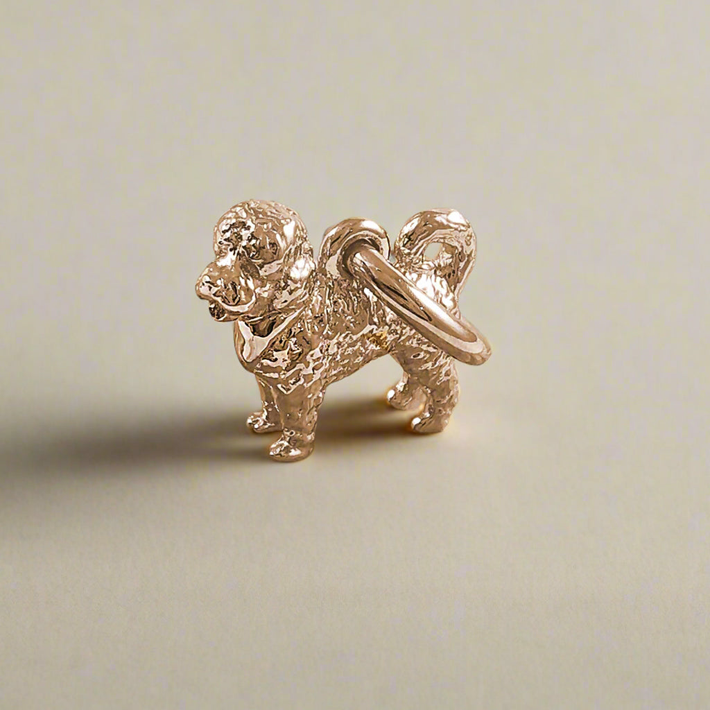 rose gold plated cavapoo dog charm