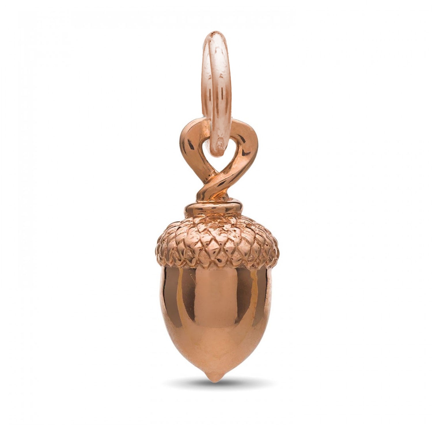 9k solid rose gold acorn charm for neckace