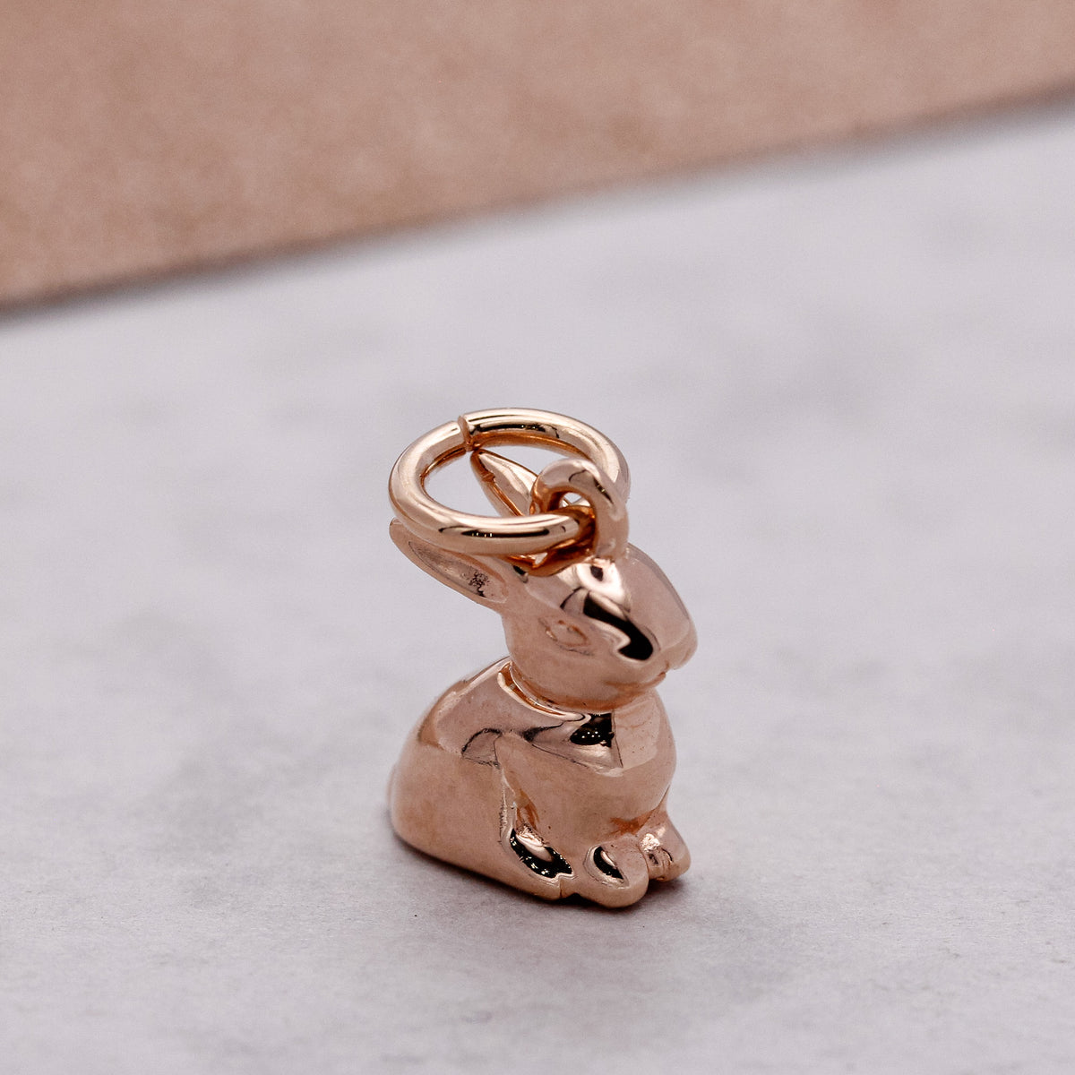 rose gold plated bunny rabbit charm for a bracelet or pendant