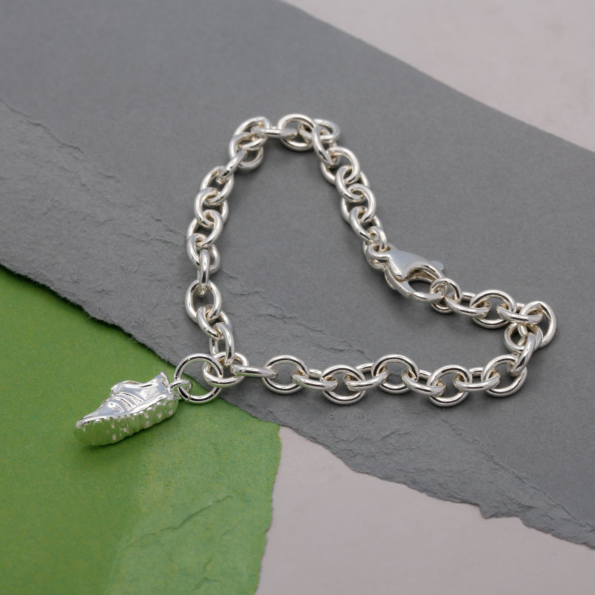 Running Shoe Silver Charm Marathon Runner Charm Pendant