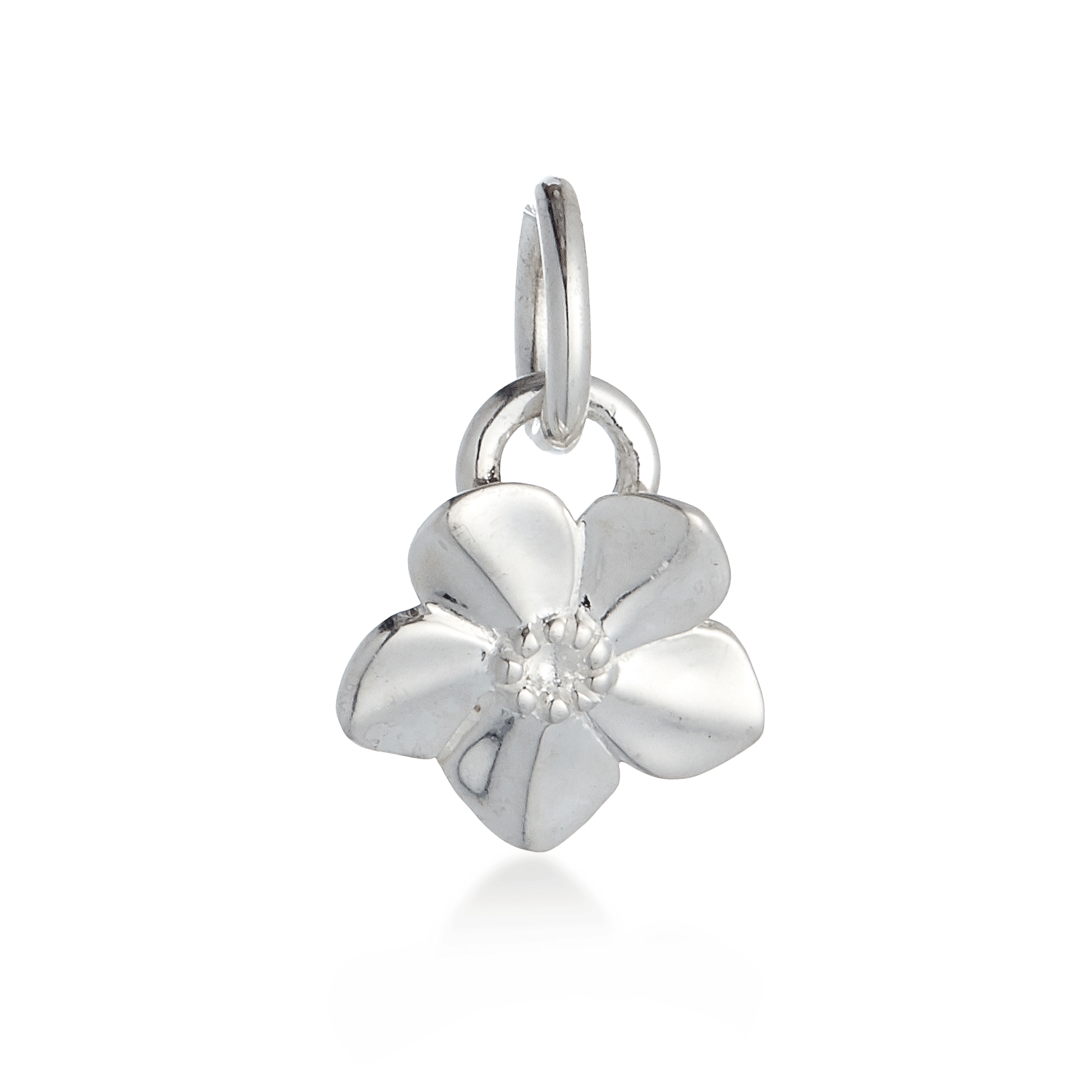 forget me not flower silver charm