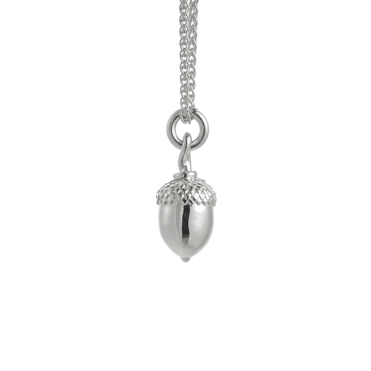 Solid Sterling Silver Acorn Charm Pendant - Symbolic Nature-Inspired Jewelry
