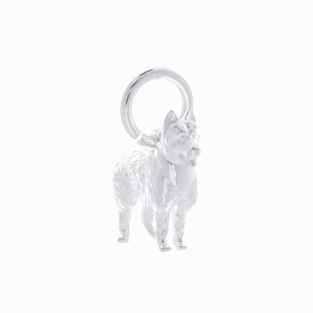 silver german shepherd alsatian charm gift for pet loss memorial