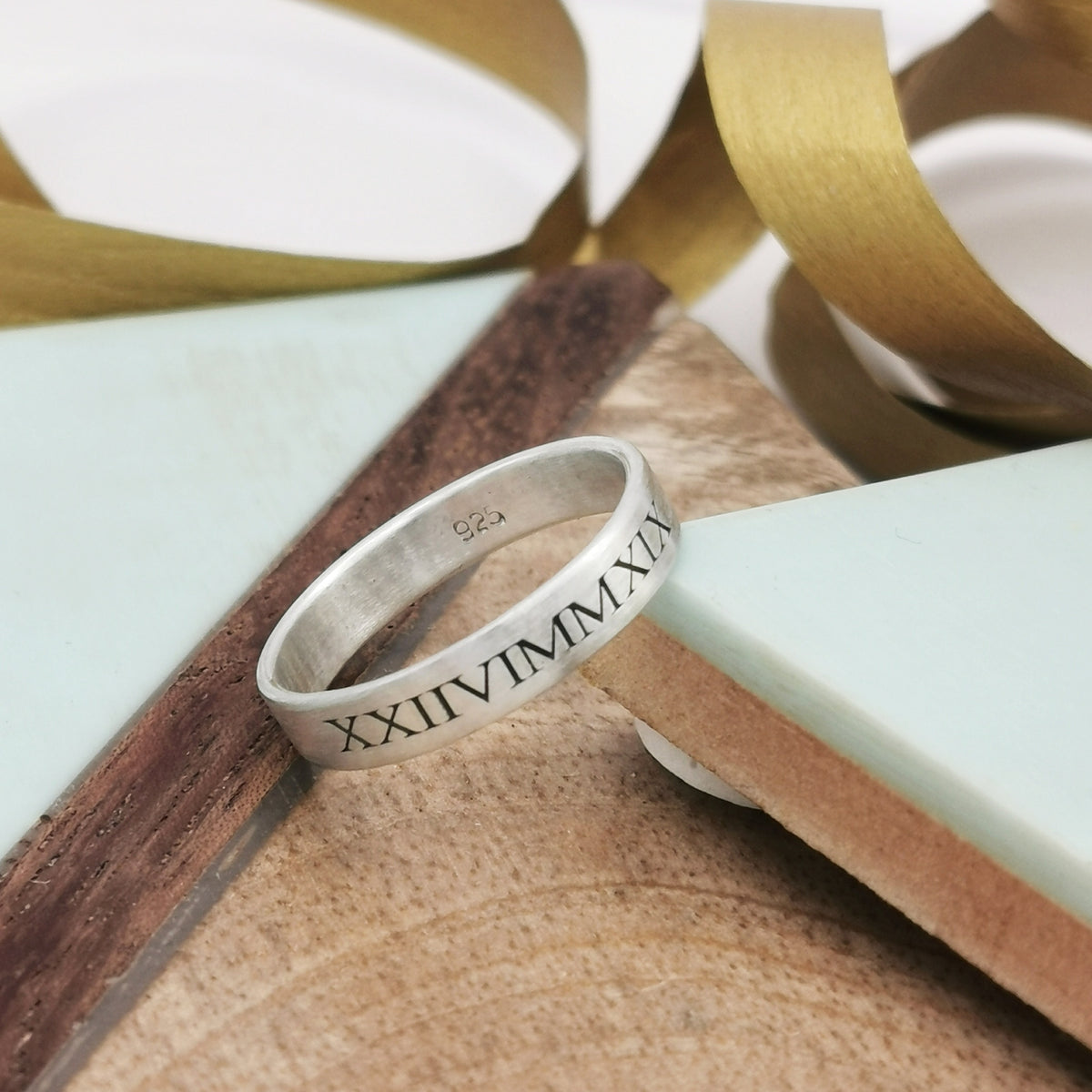 custom roman numerals date ring for 18th birthday