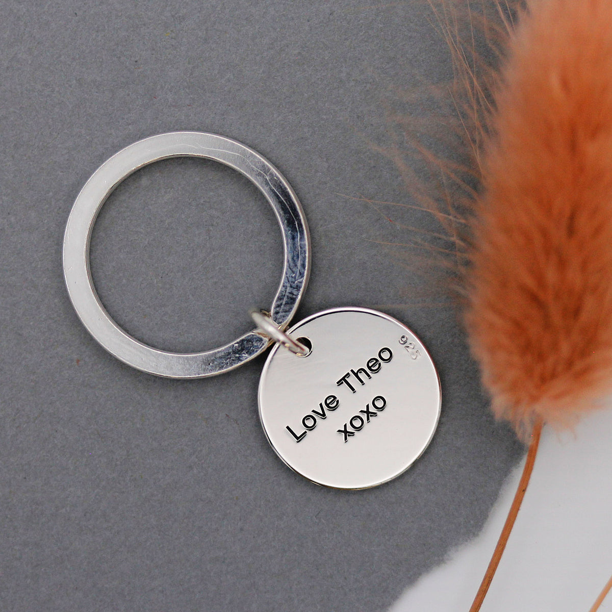 silver mothers day back keyring arial font