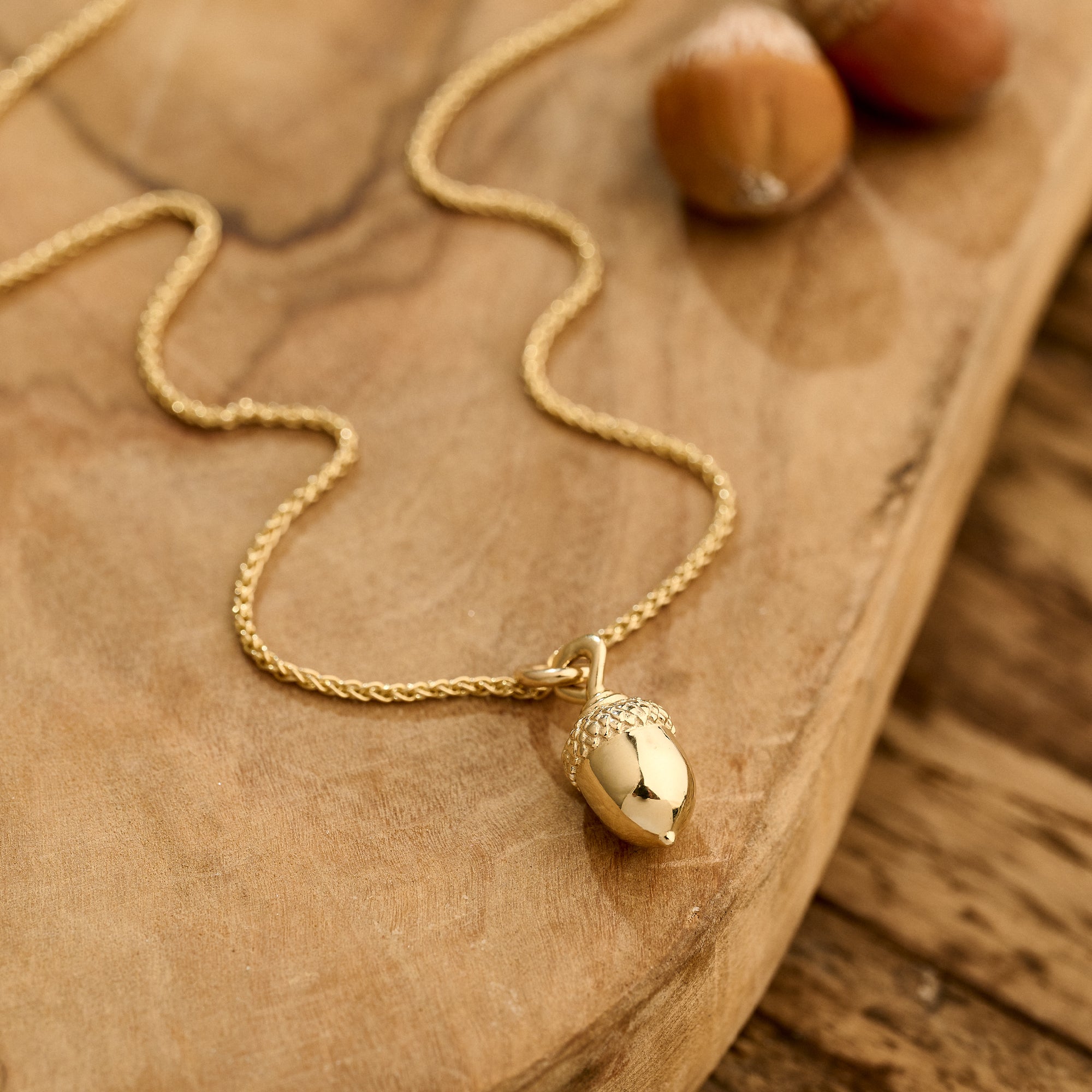 Symbolic Gold Acorn - Luxurious Necklace