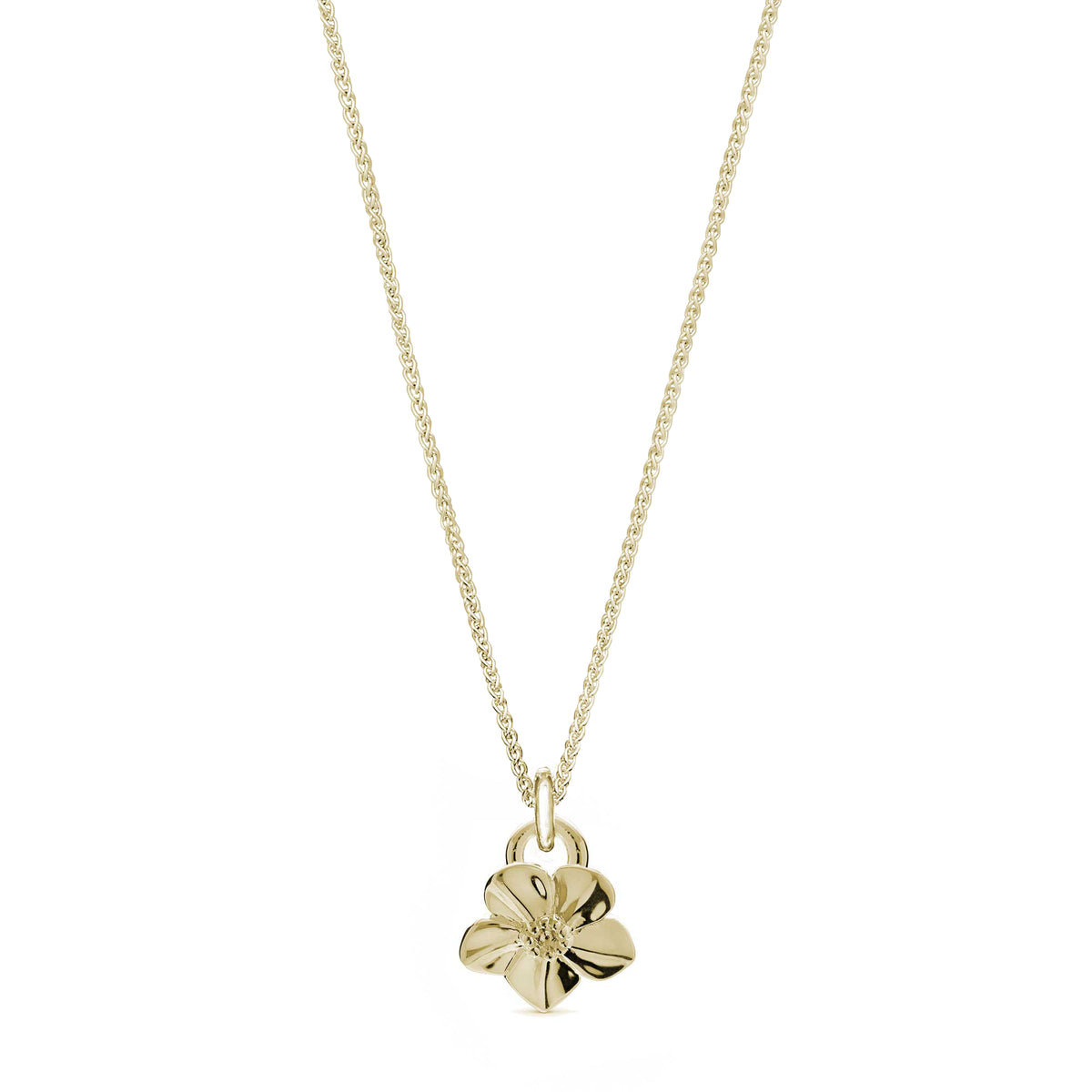 forget me not flower necklace with gold chain