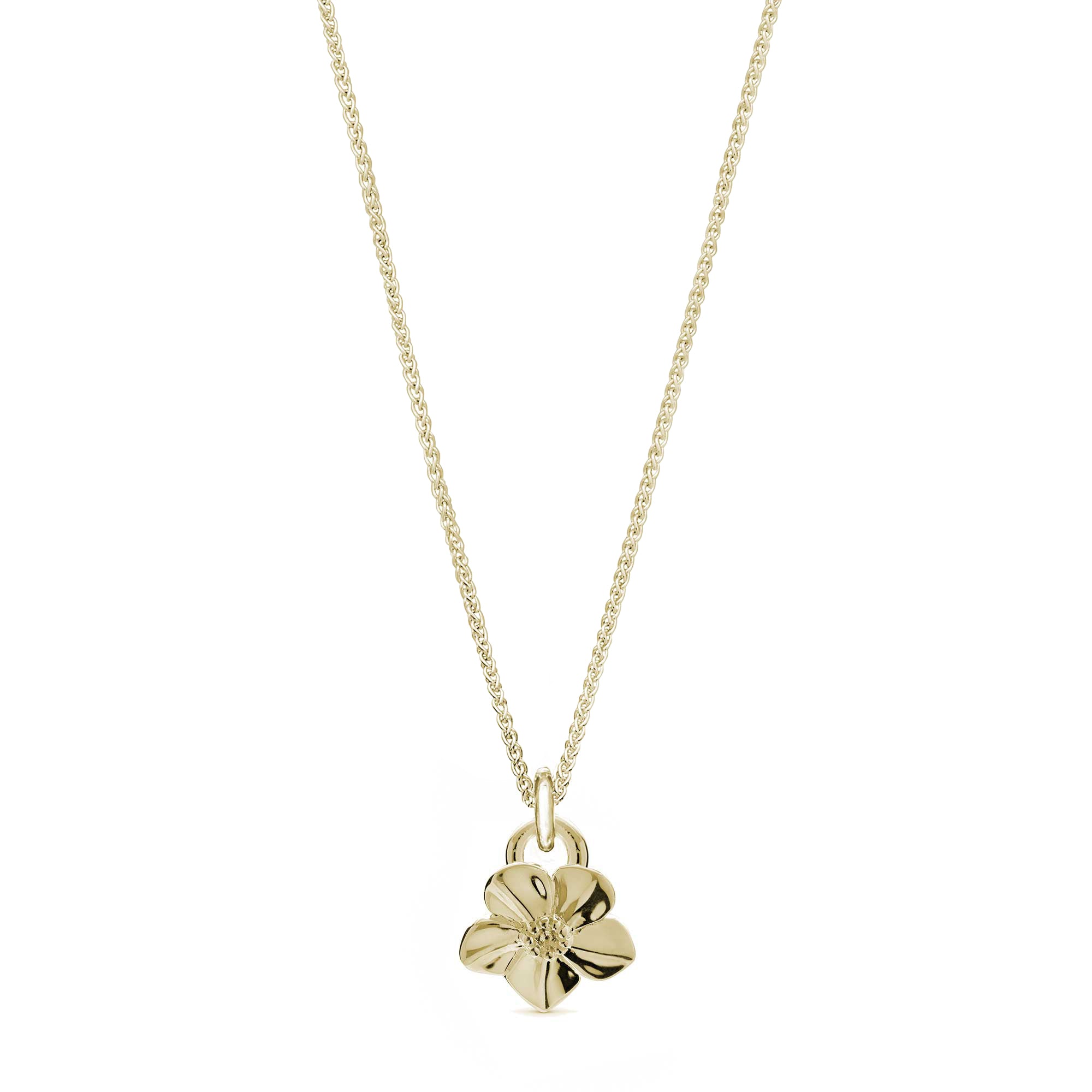 forget me not flower necklace with gold chain