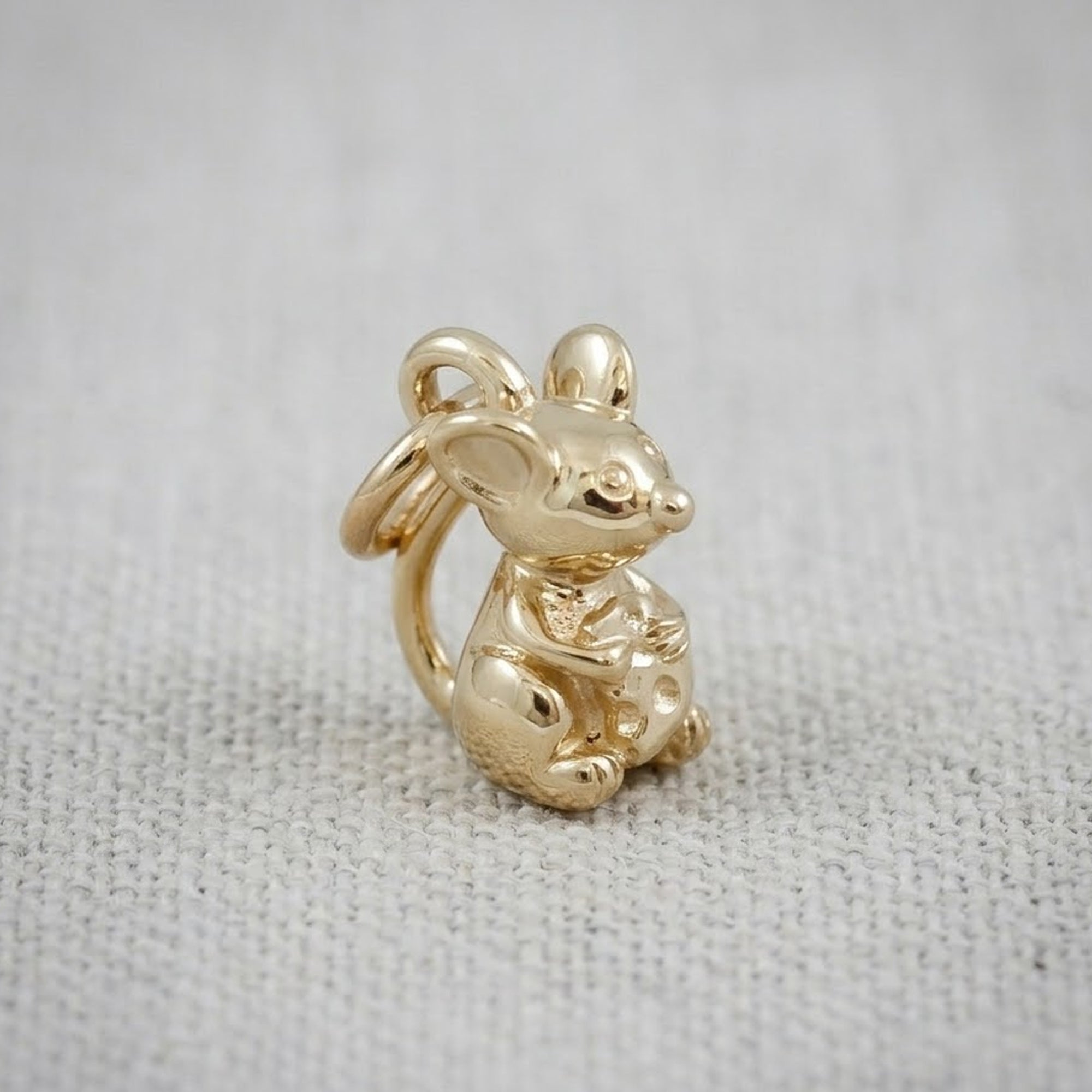 Mouse Solid Gold Charm