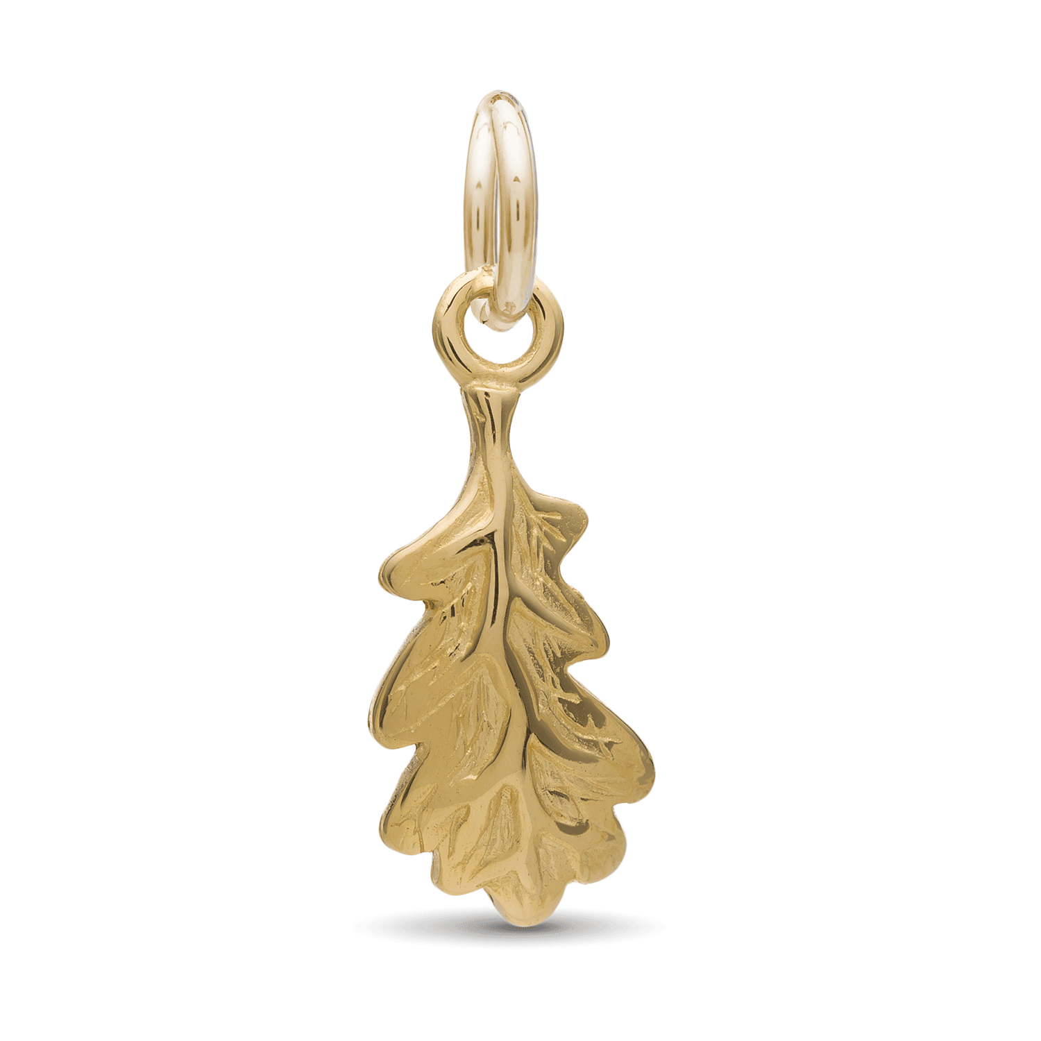 solid gold oak leaf charm