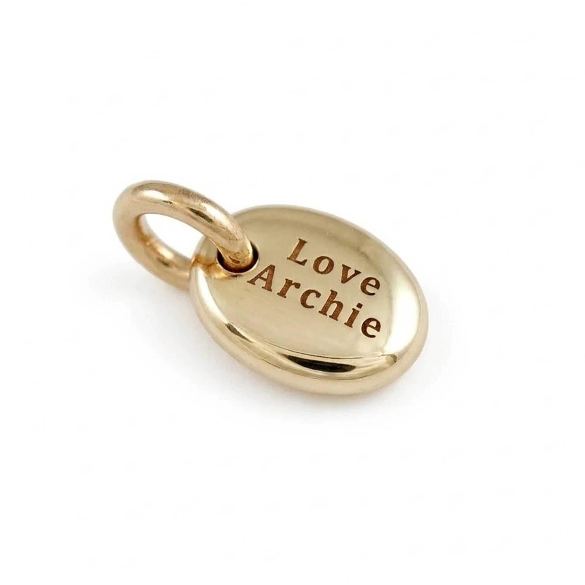 Pebble Personalised Solid Gold Charm