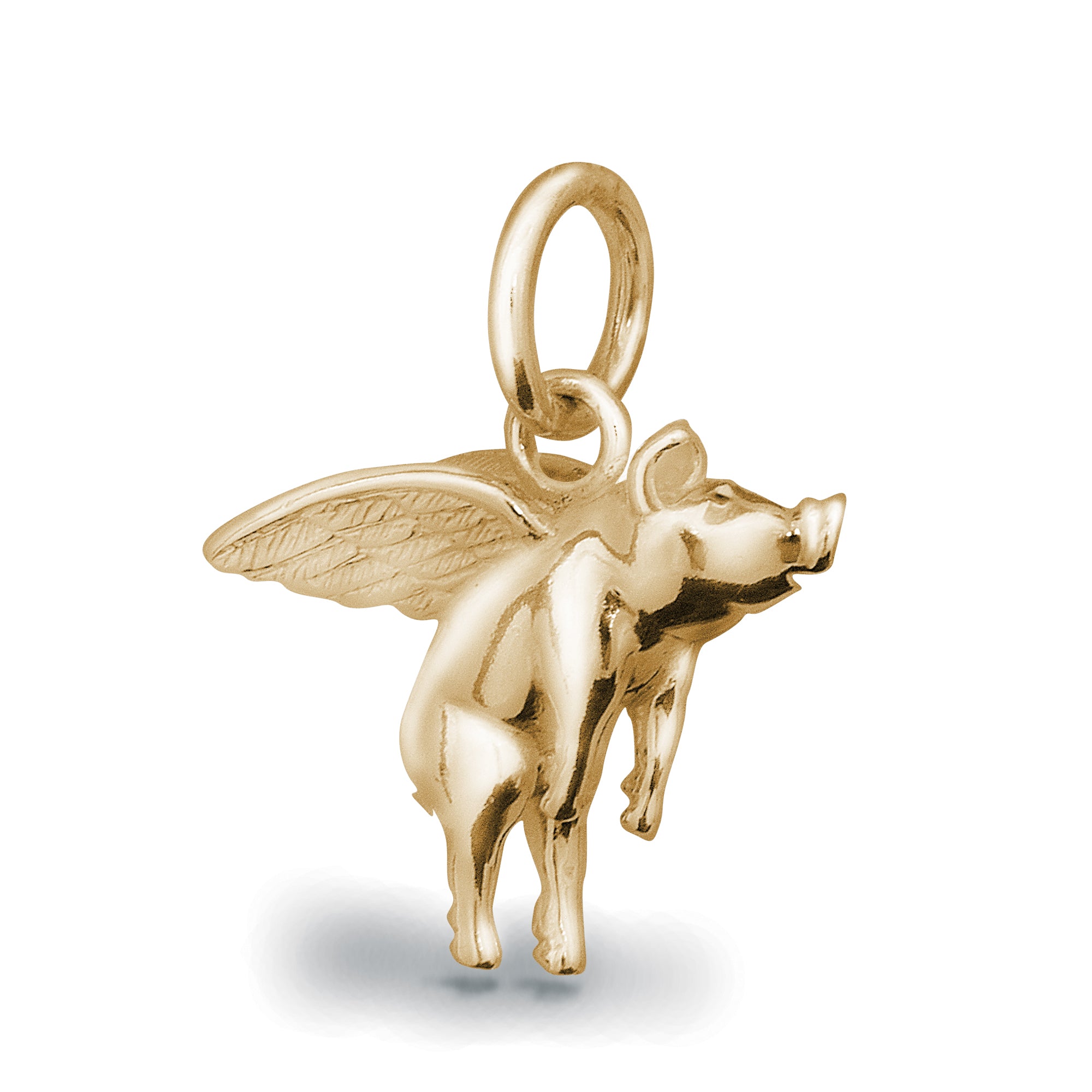 solid gold flying pig charm pigs might fly