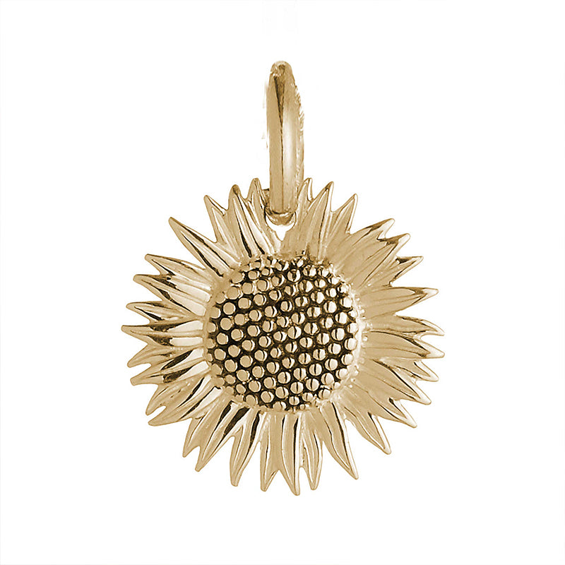 solid gold sunflower charm