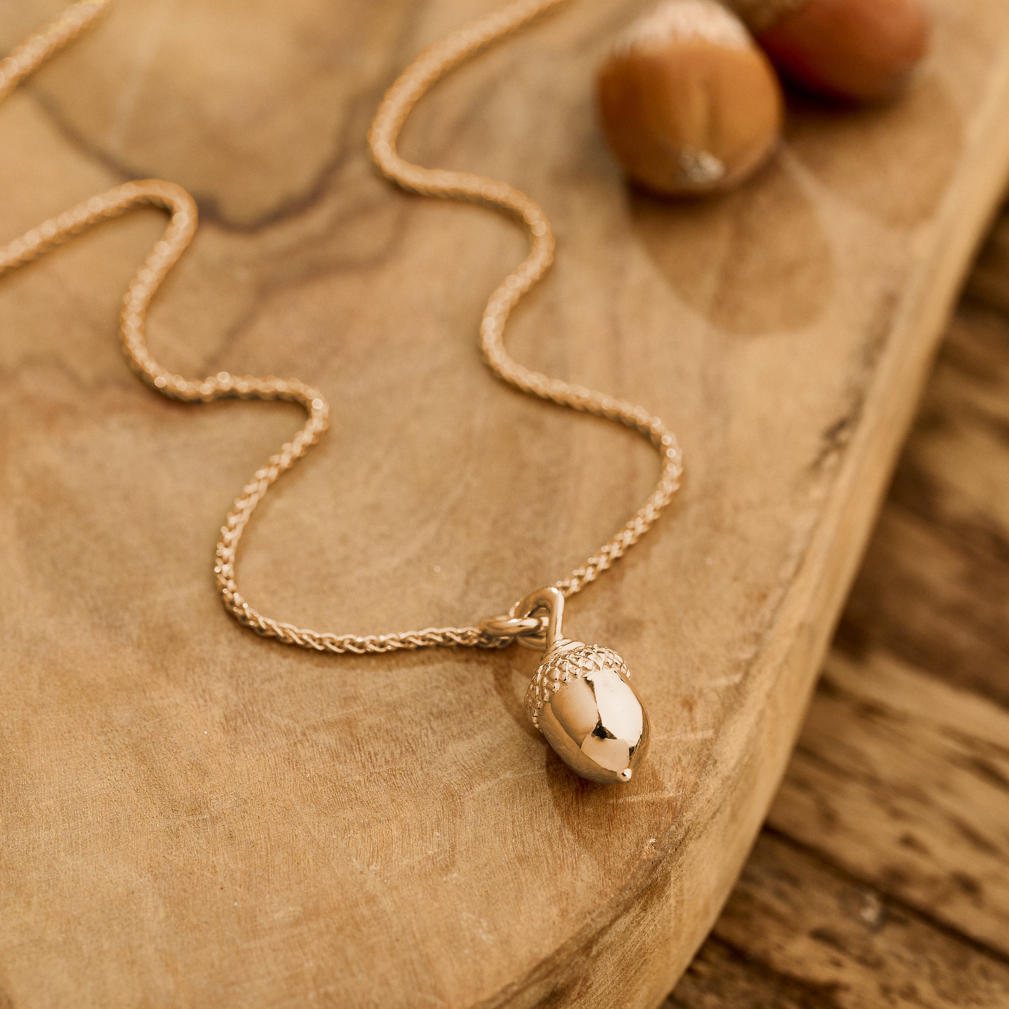 Charming Rose Gold Acorn Necklace - Scarlett Jewellery Collection