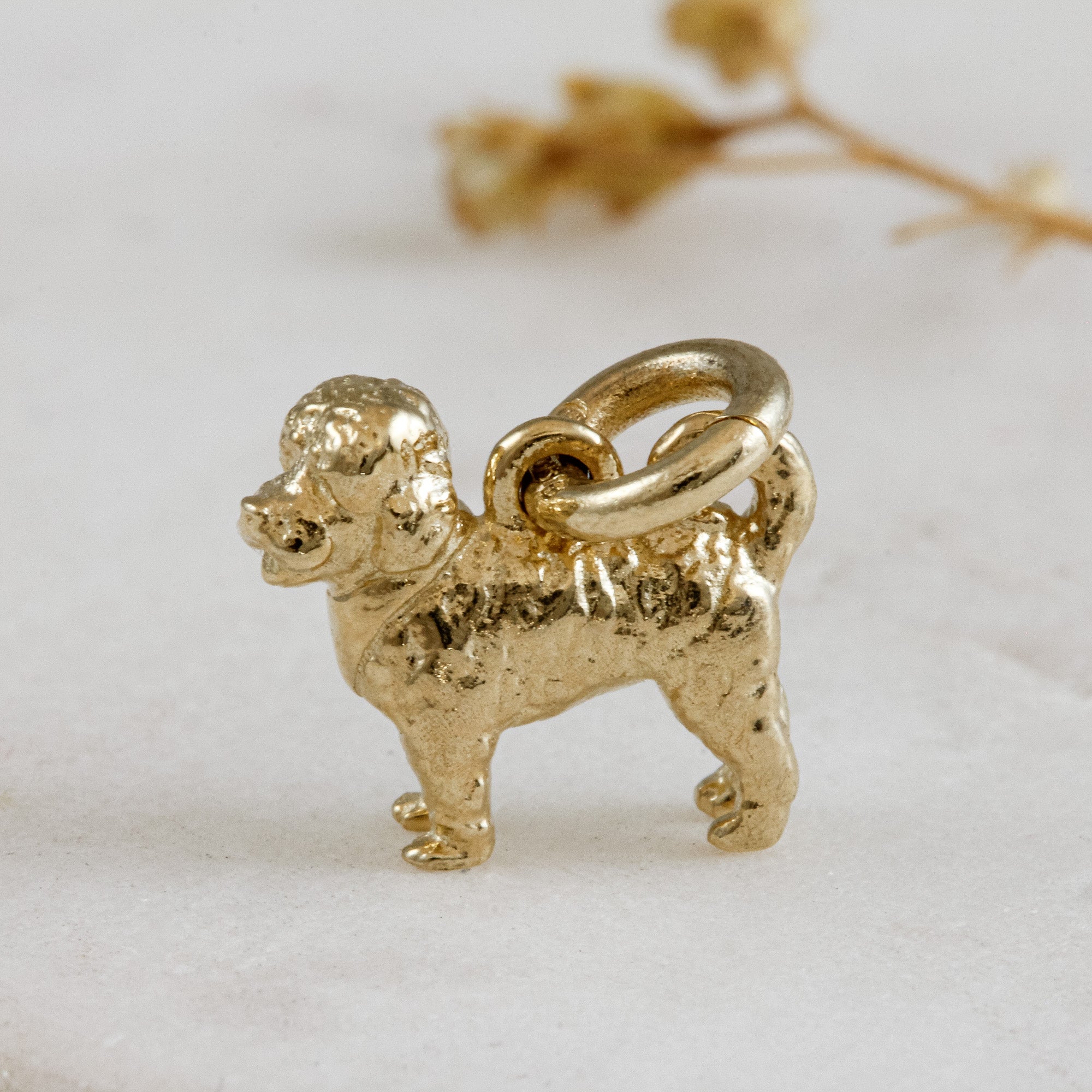 cavapoo cavoodle solid gold dog charm for a necklace or bracelet