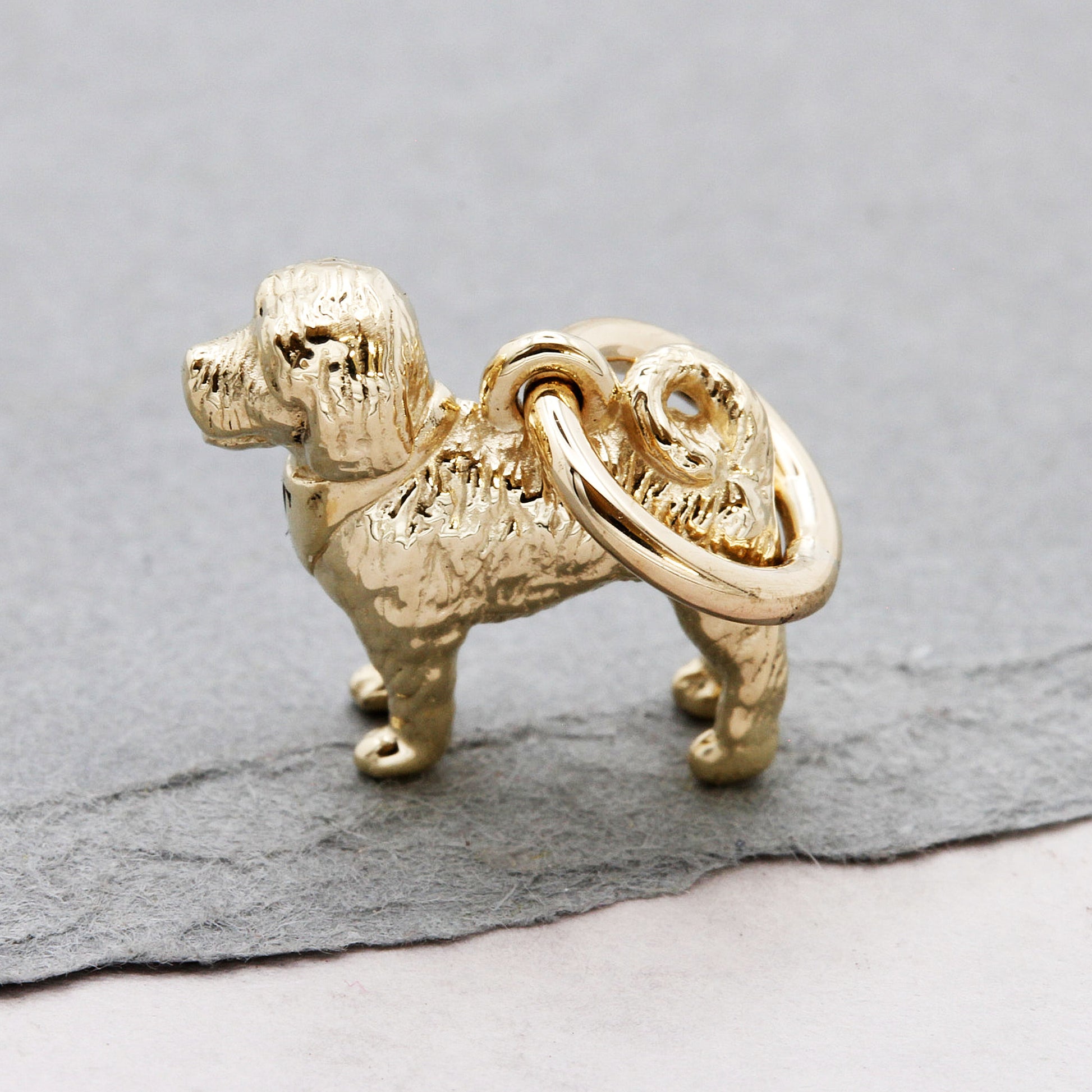 solid gold 9 carat cockerpoo charm pendant