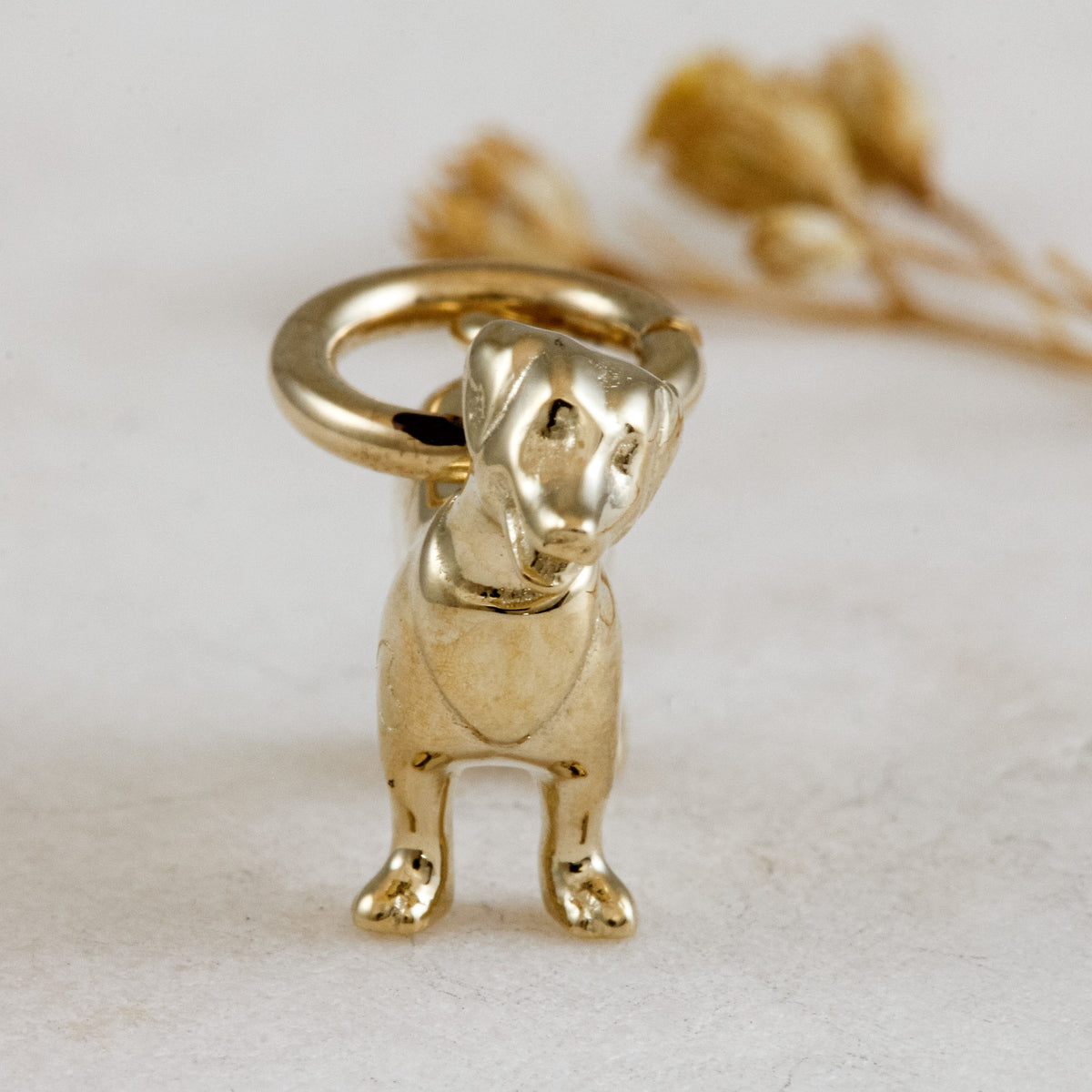 jack russell solid gold dog charm for a necklace or bracelet