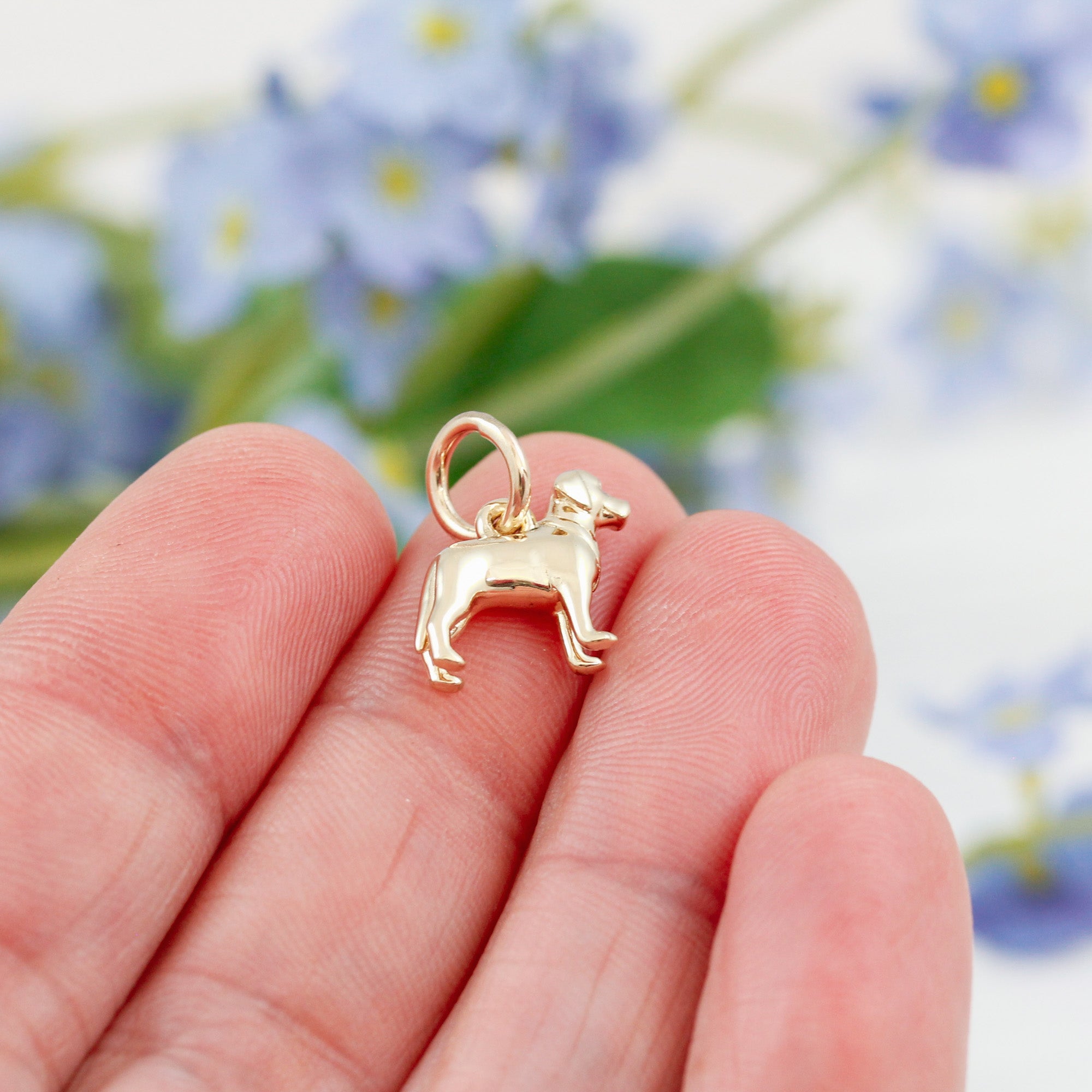labrador solid gold dog charm for a necklace or bracelet