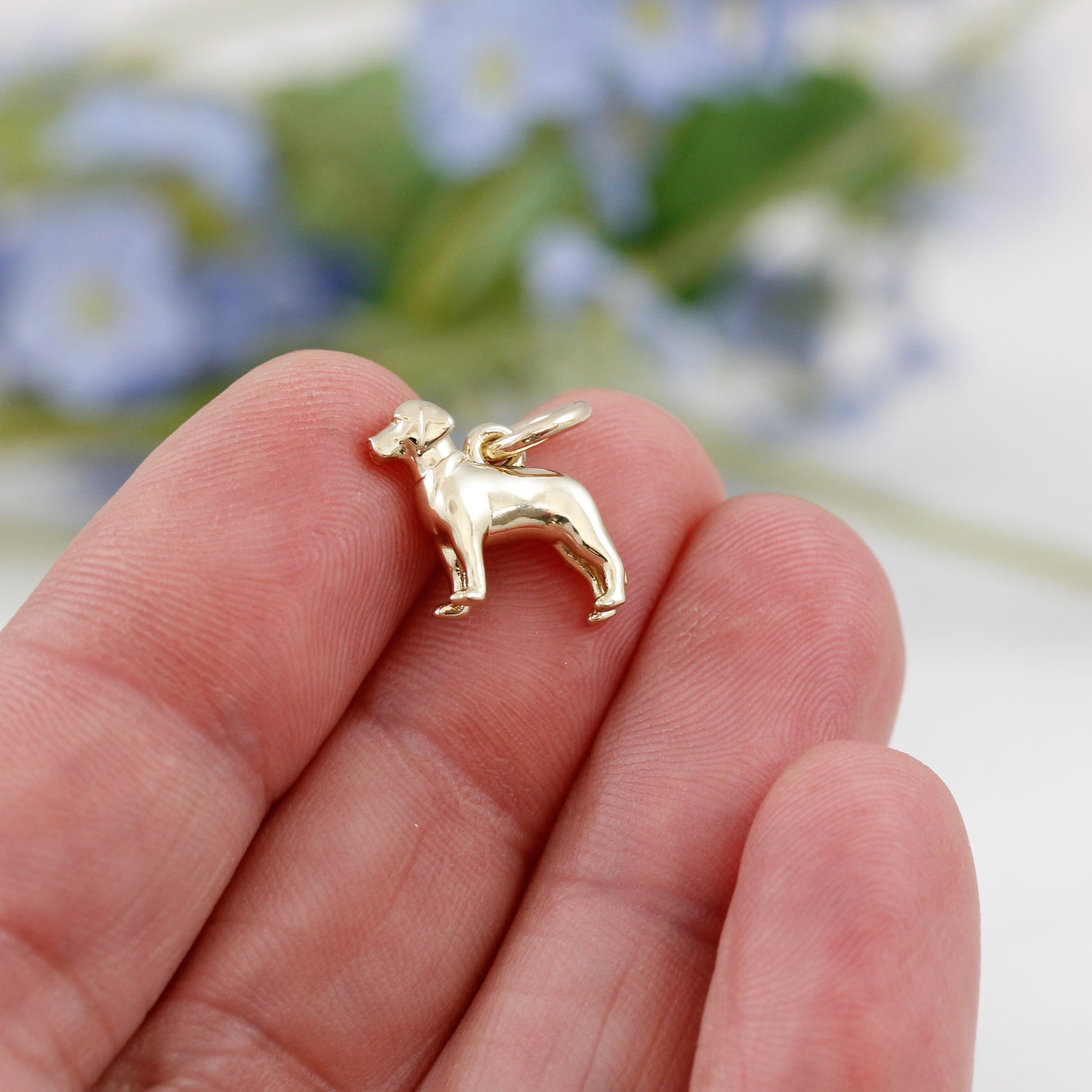 labrador solid gold dog charm for a necklace or bracelet