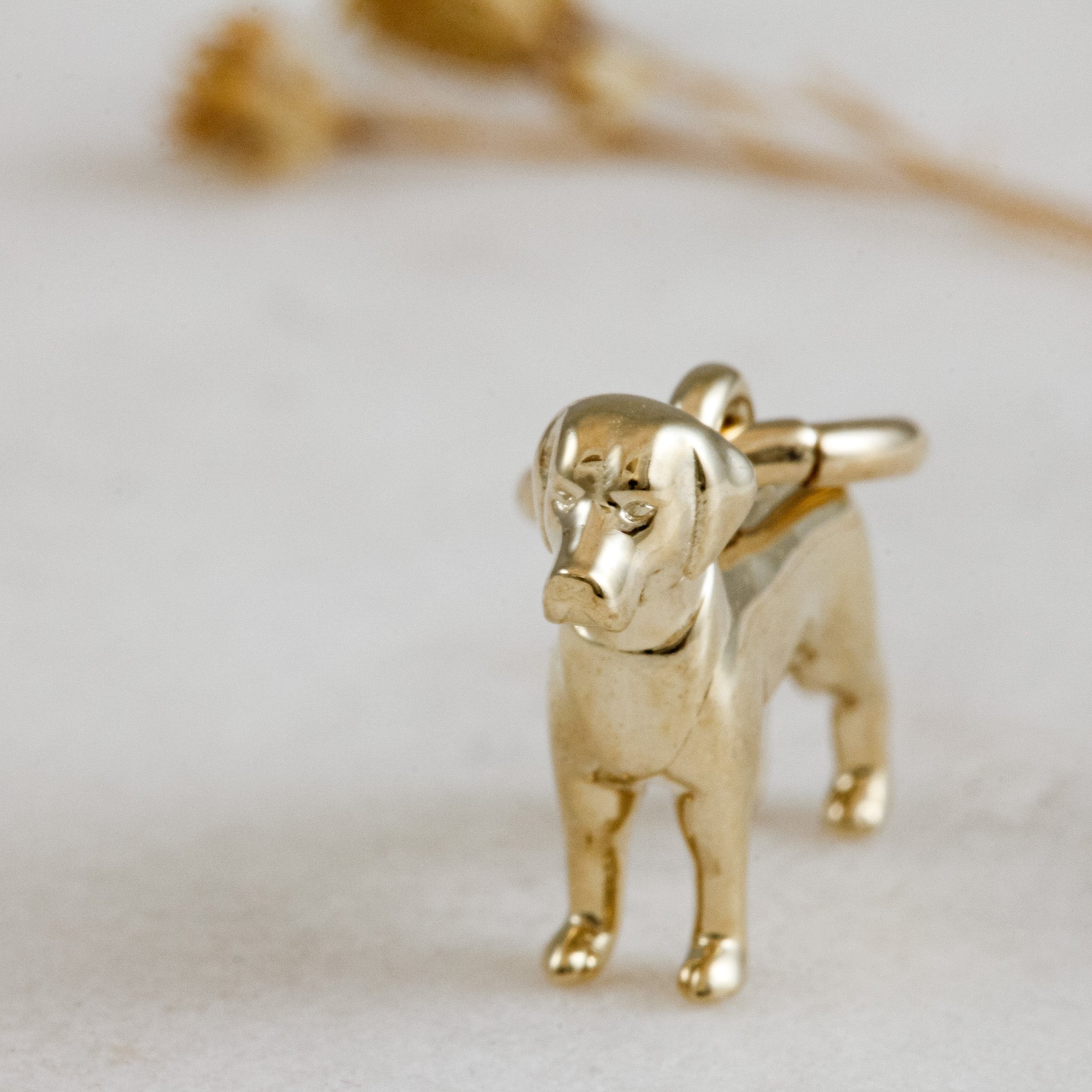 labrador solid gold dog charm for a necklace or bracelet