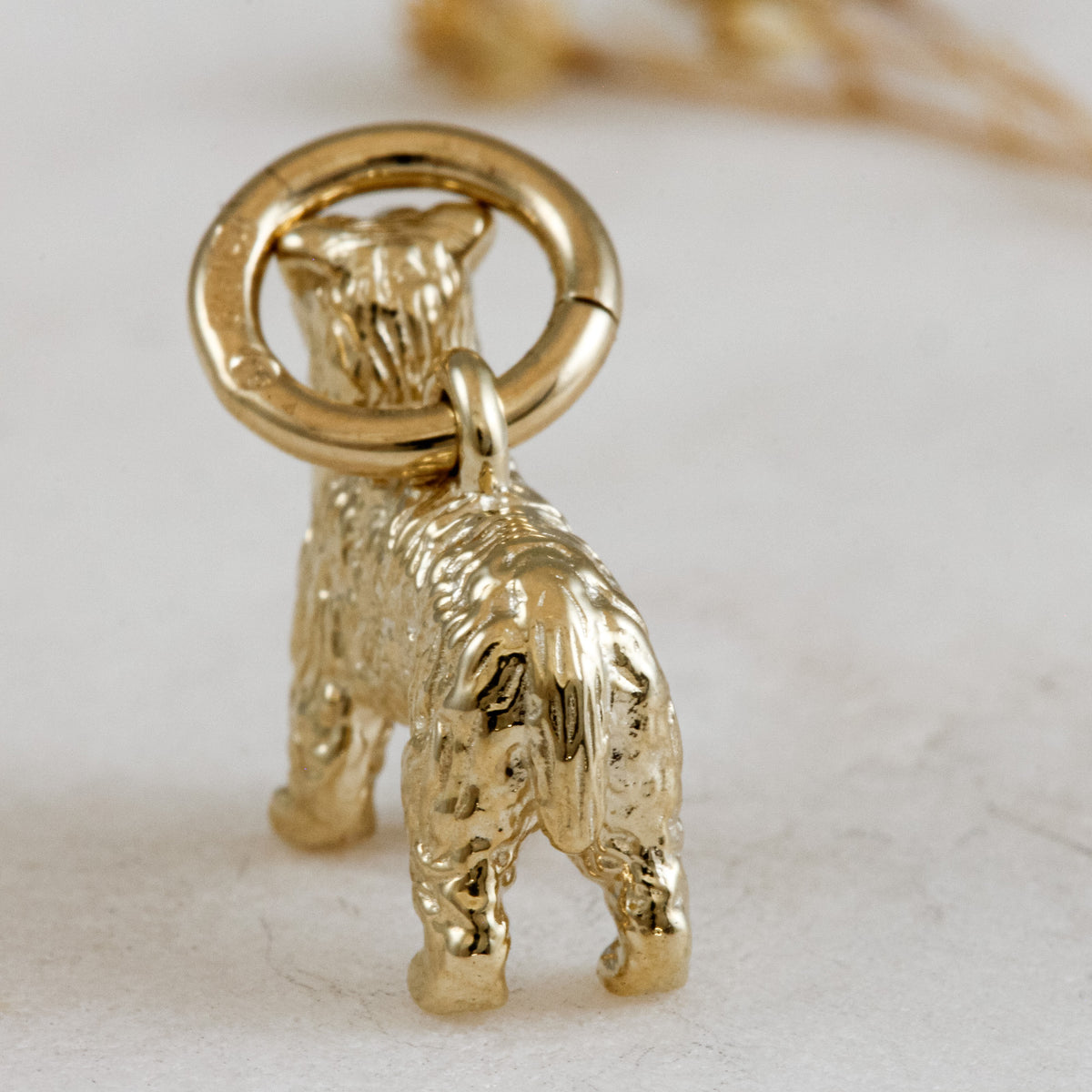 miniature schnauzer solid gold dog charm for a necklace or bracelet