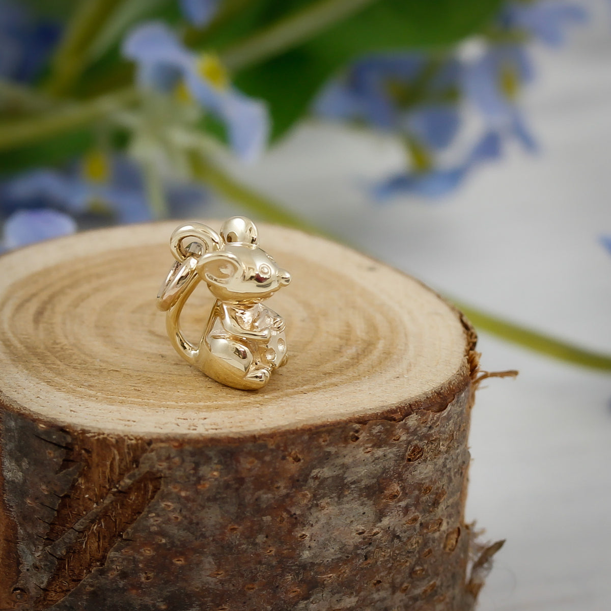 mouse solid gold charm