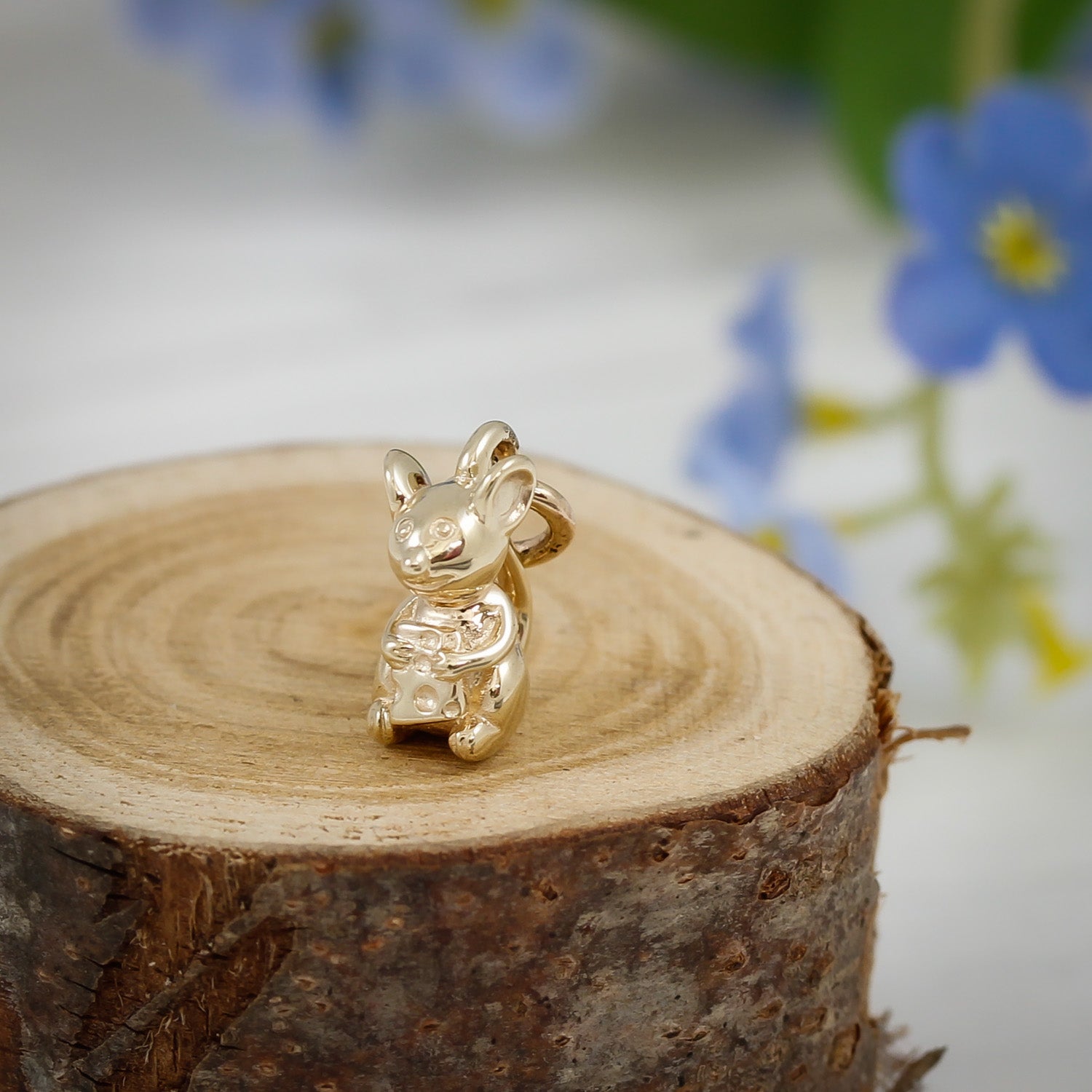 mouse solid gold charm